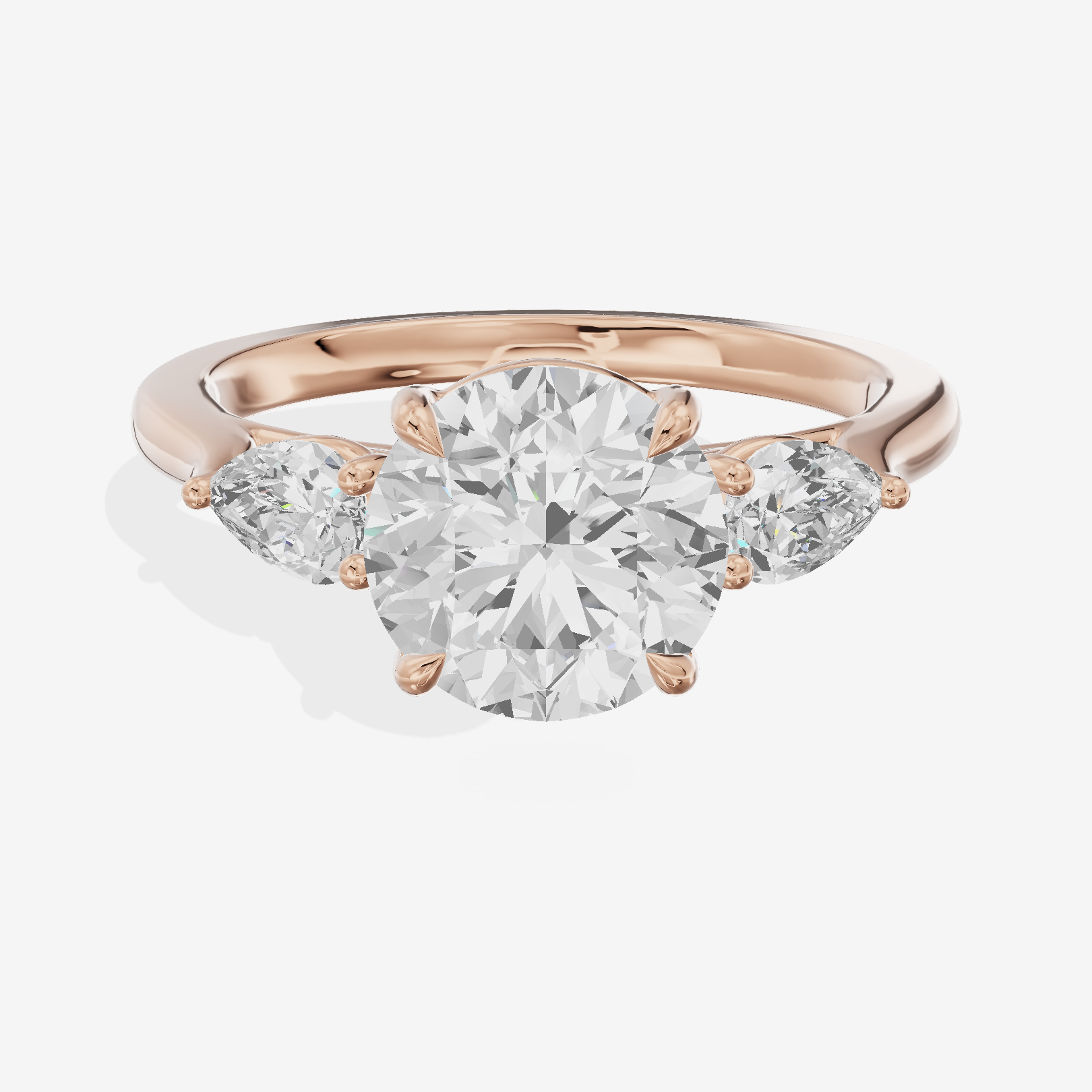 Classic Eversince Round Engagement Ring with Side Stones (2/5 ct. tw.) in 18K Rose Gold