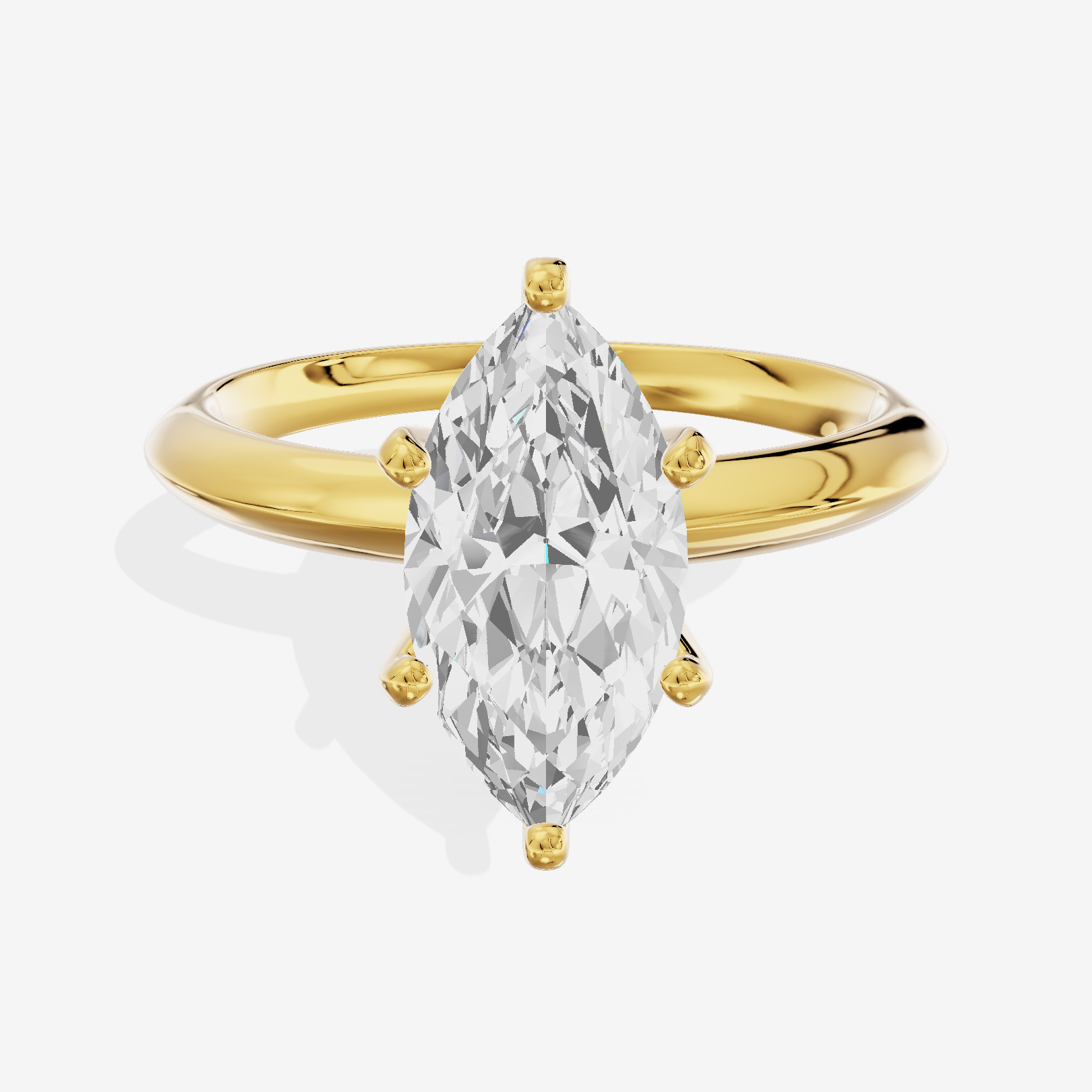 Classic Vowsae 2.5mm Marquise Six-Prong Engagement Ring in 14K Yellow Gold