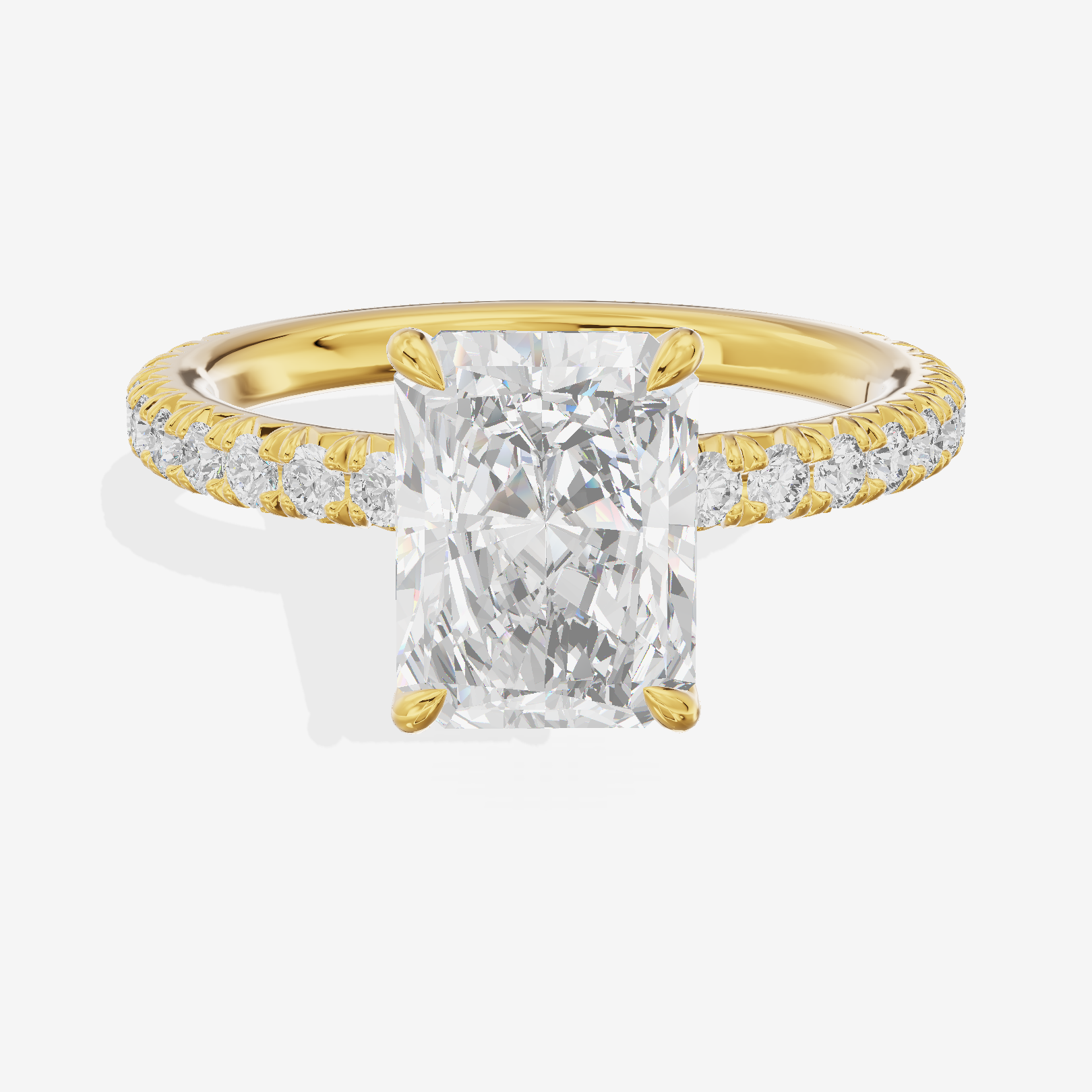 Petite Trueheart Radiant Engagement Ring with Side Stones (2/5 ct. tw.) in 18K Yellow Gold