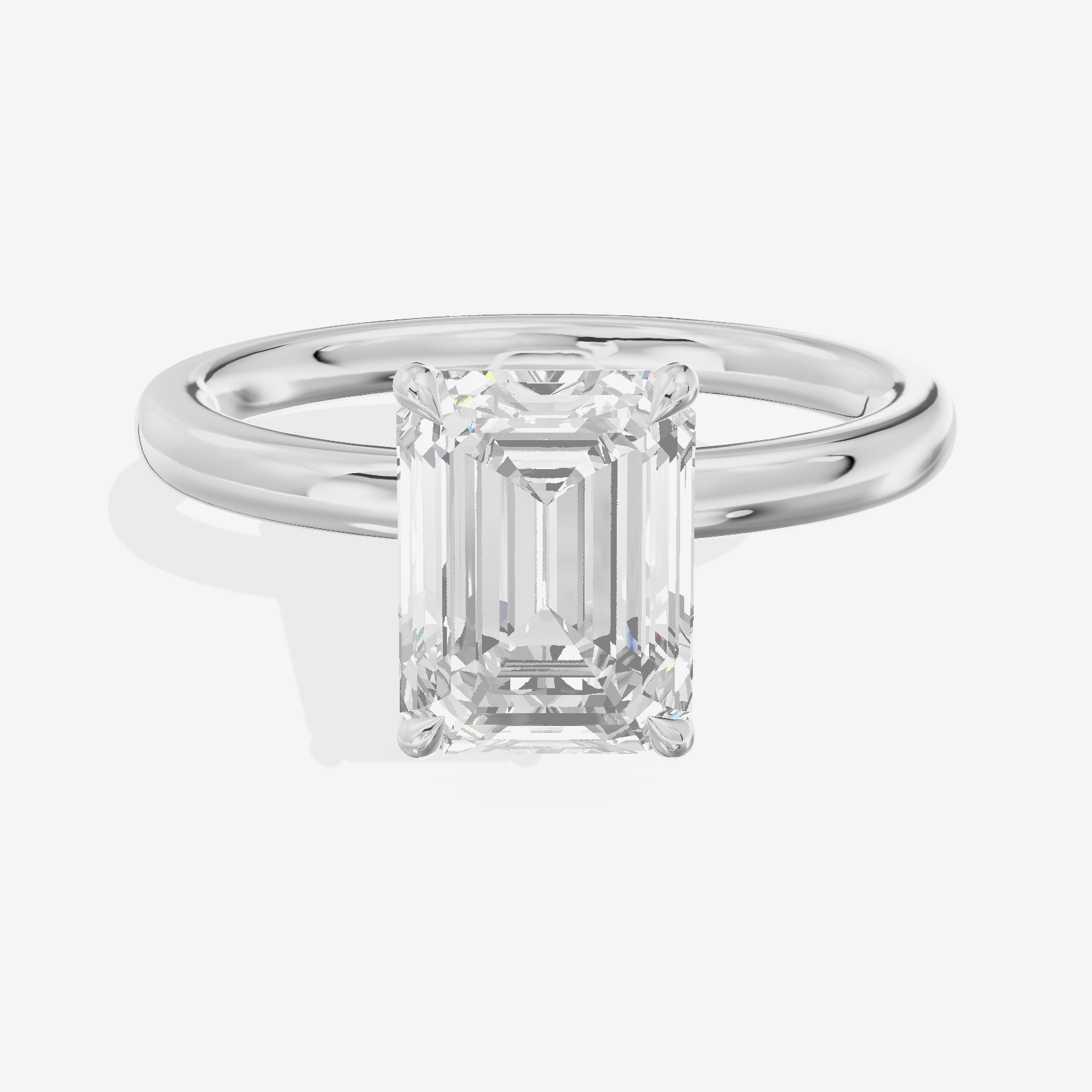 Tensare Halo Emerald Engagement Ring (1/4 ct. tw.) in Platinum