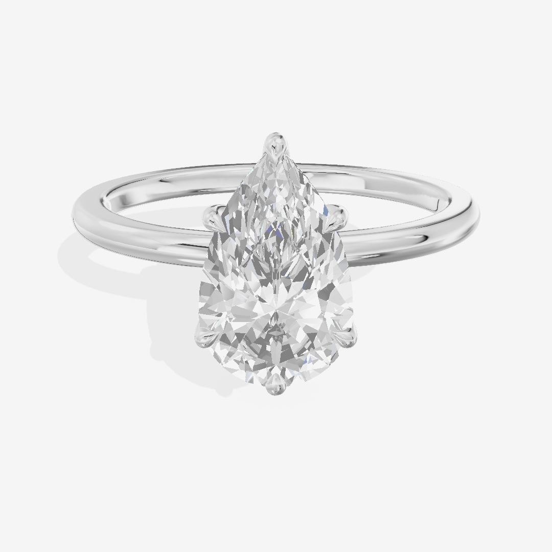 Sincere Cathedral 1.5mm Pear Six-Prong Engagement Ring in Platinum