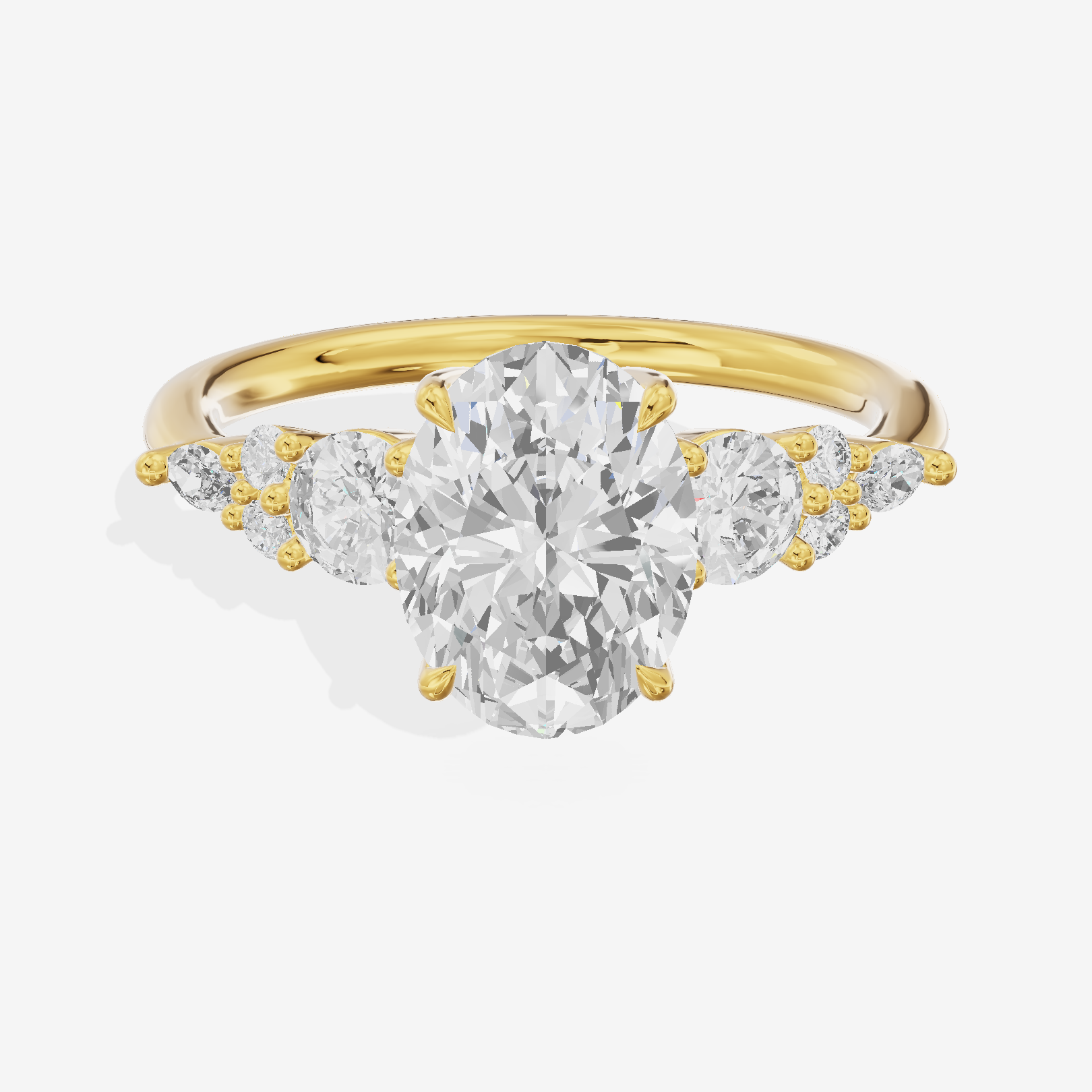 Triade Eternity Oval Three Stone Engagement Ring (2/5 ct. tw.) in 18K Yellow Gold