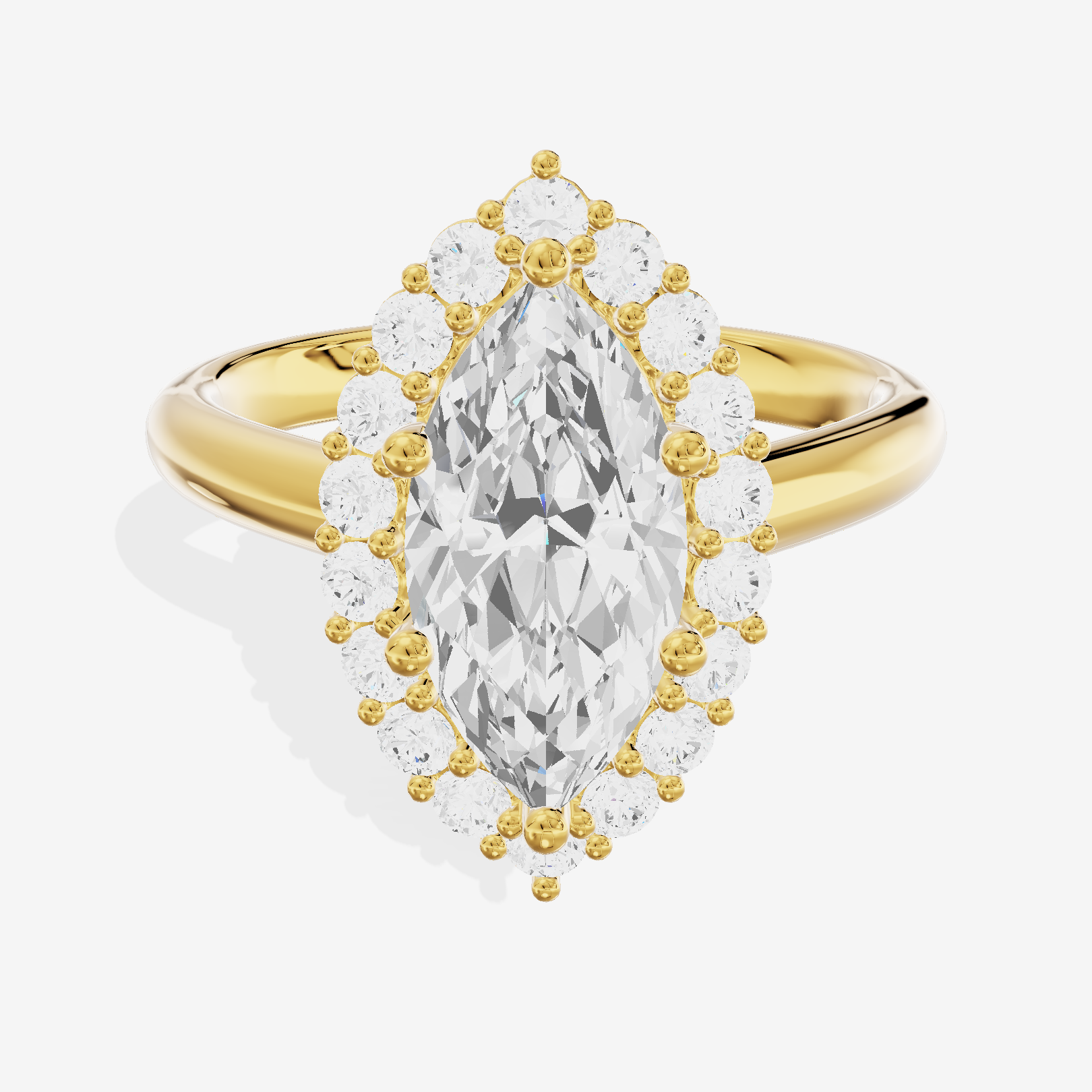 Liviana Marquise Halo Engagement Ring (2/5 ct. tw.) in 18K Yellow Gold