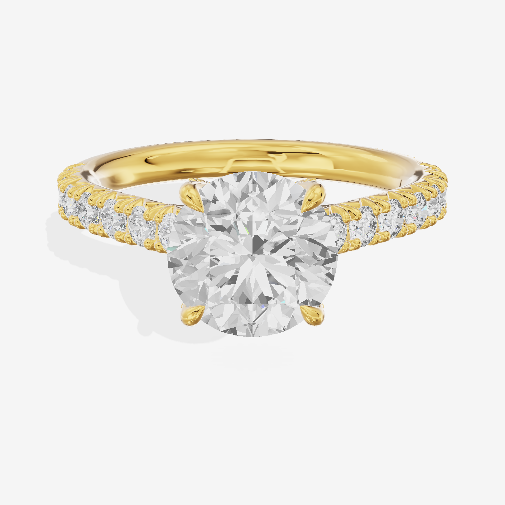 One of One Hidden Halo Round Engagement Ring (1/2 ct. tw.) in 14K Yellow Gold