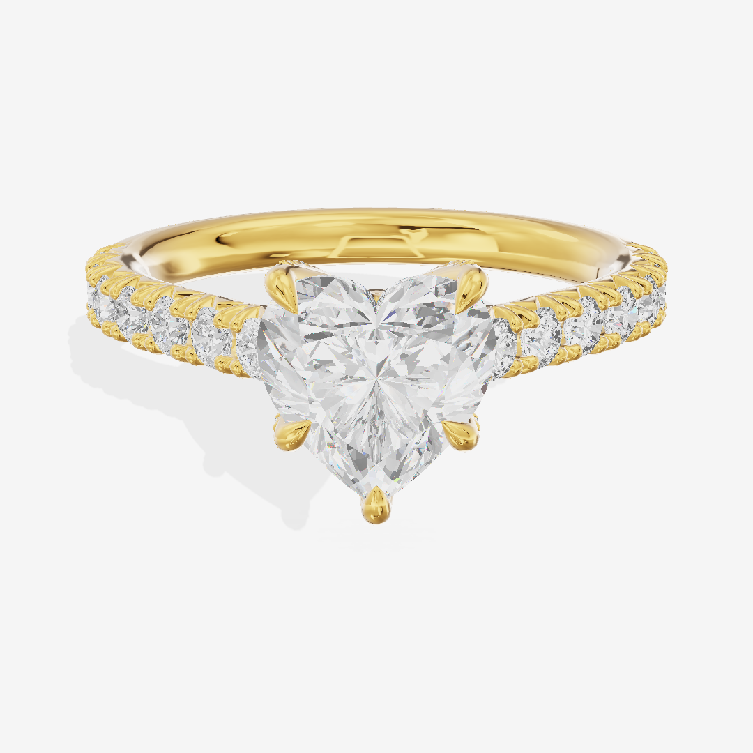 One of One Hidden Halo Heart Engagement Ring (1/2 ct. tw.) in 14K Yellow Gold
