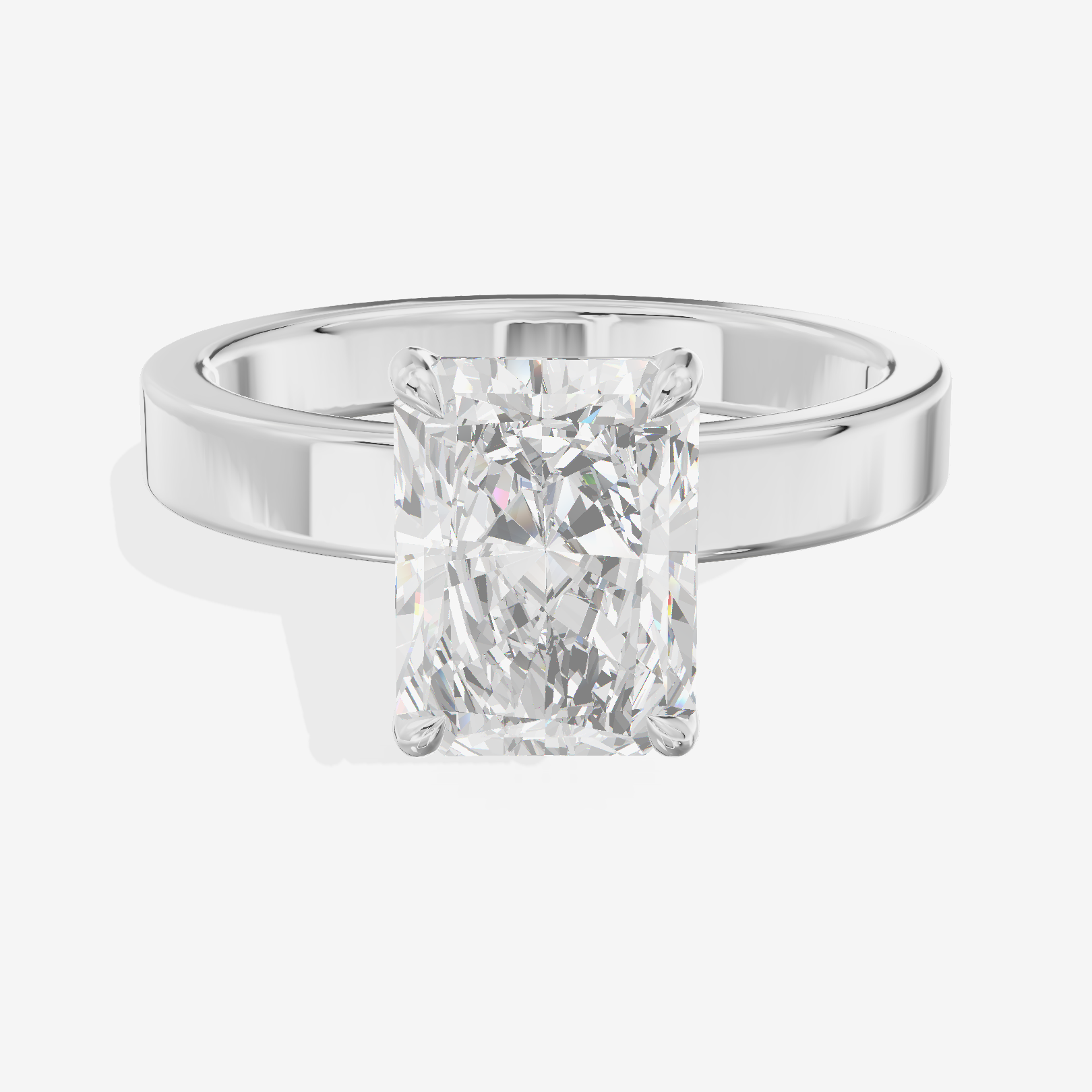 Eternal Vowsae 3mm Radiant Solitaire Engagement Ring in 18K White Gold