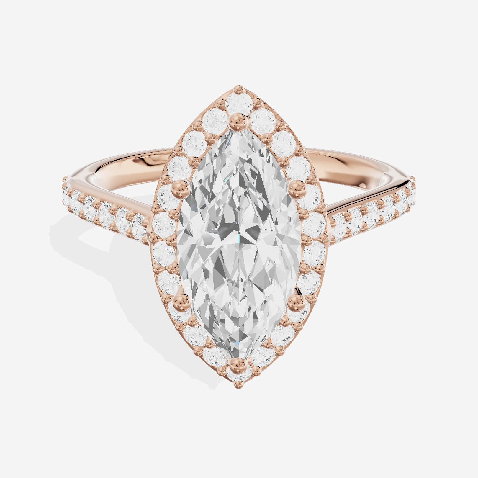 Lateria Halo Marquise Engagement Ring (1/3 ct. tw.) in 14K Rose Gold
