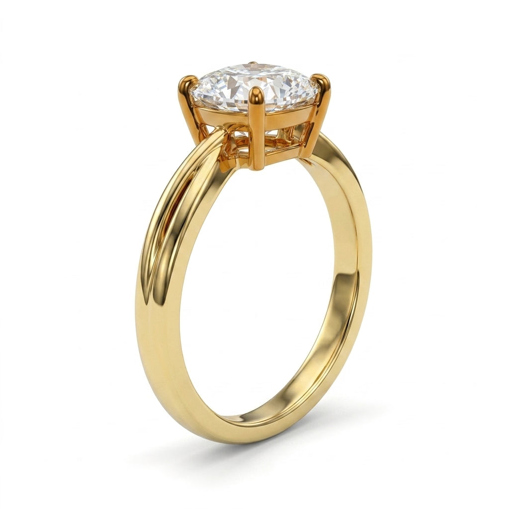 Solitaire Princess Engagement Ring (1.02 ct.) in 18K Yellow Gold