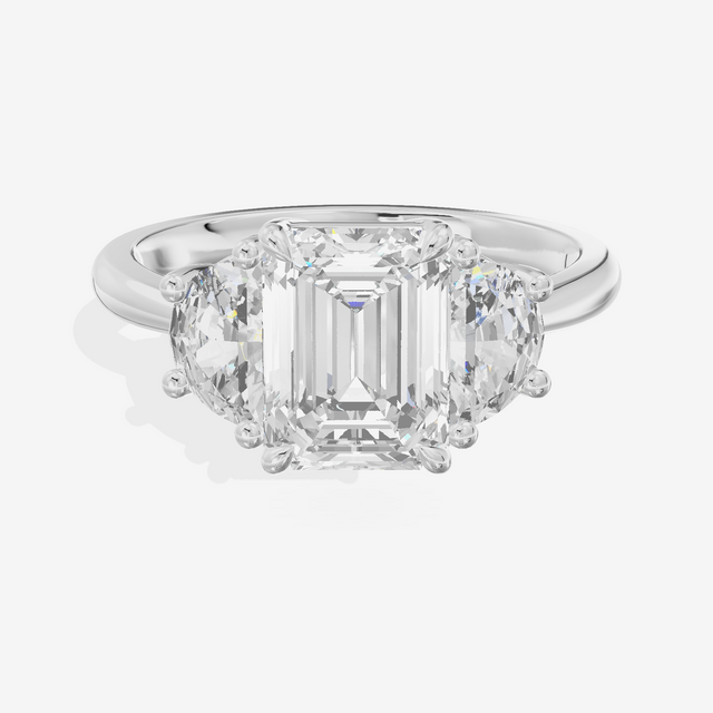 Vintage Sincere Three Stone Emerald Engagement Ring (1/2 ct. tw.) in 18K White Gold