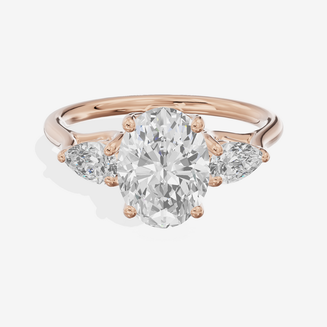 Grand Vowsae Three Stone Oval Engagement Ring (2/5 ct. tw.) in 14K Rose Gold