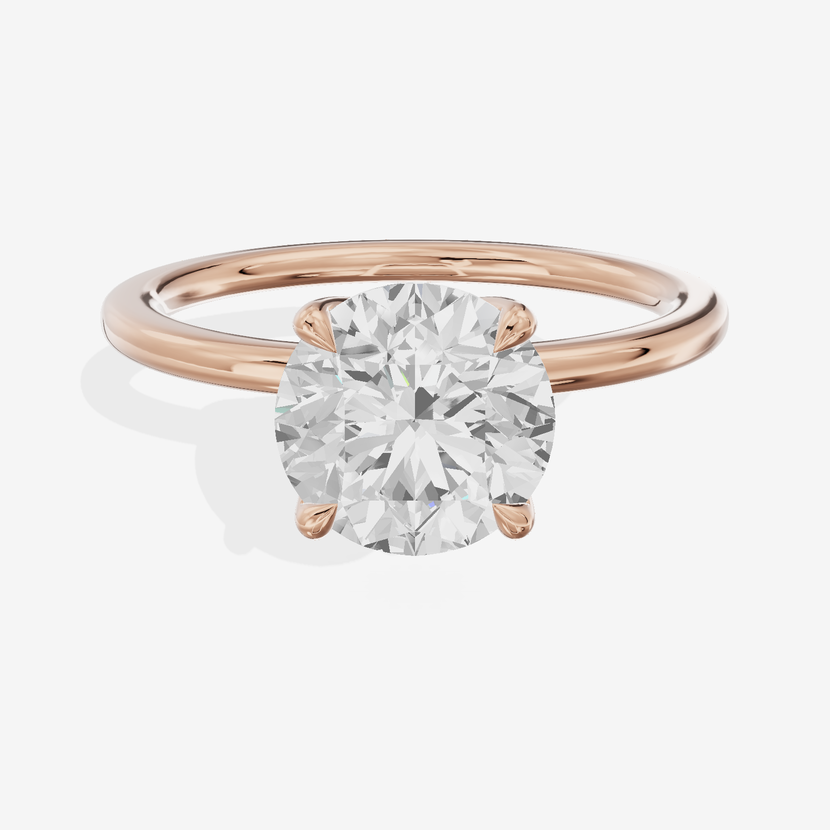 Petite Selenia 1.5mm Round Solitaire Engagement Ring in 14K Rose Gold
