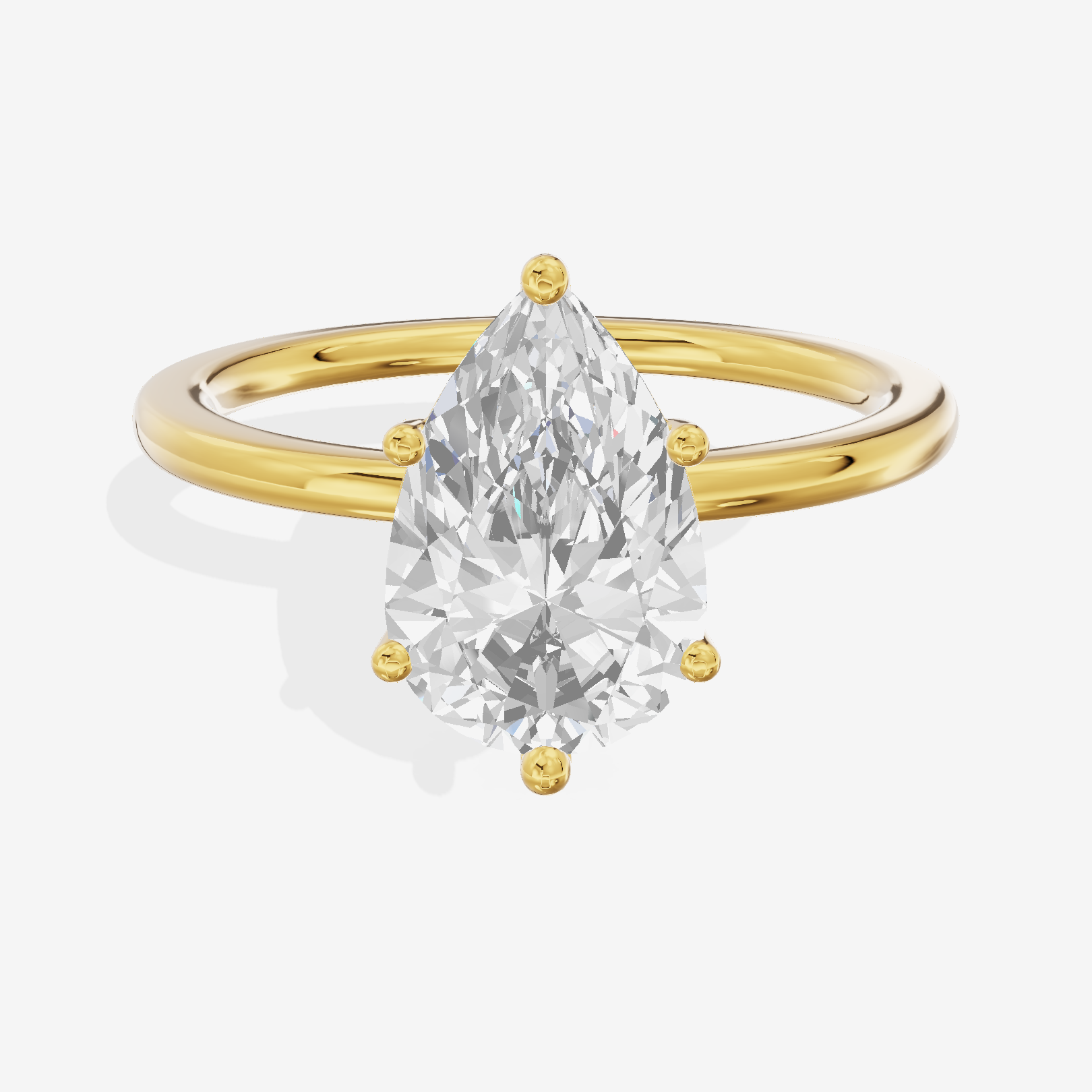 Eversince 1.4mm Pear Solitaire Engagement Ring in 18K Yellow Gold