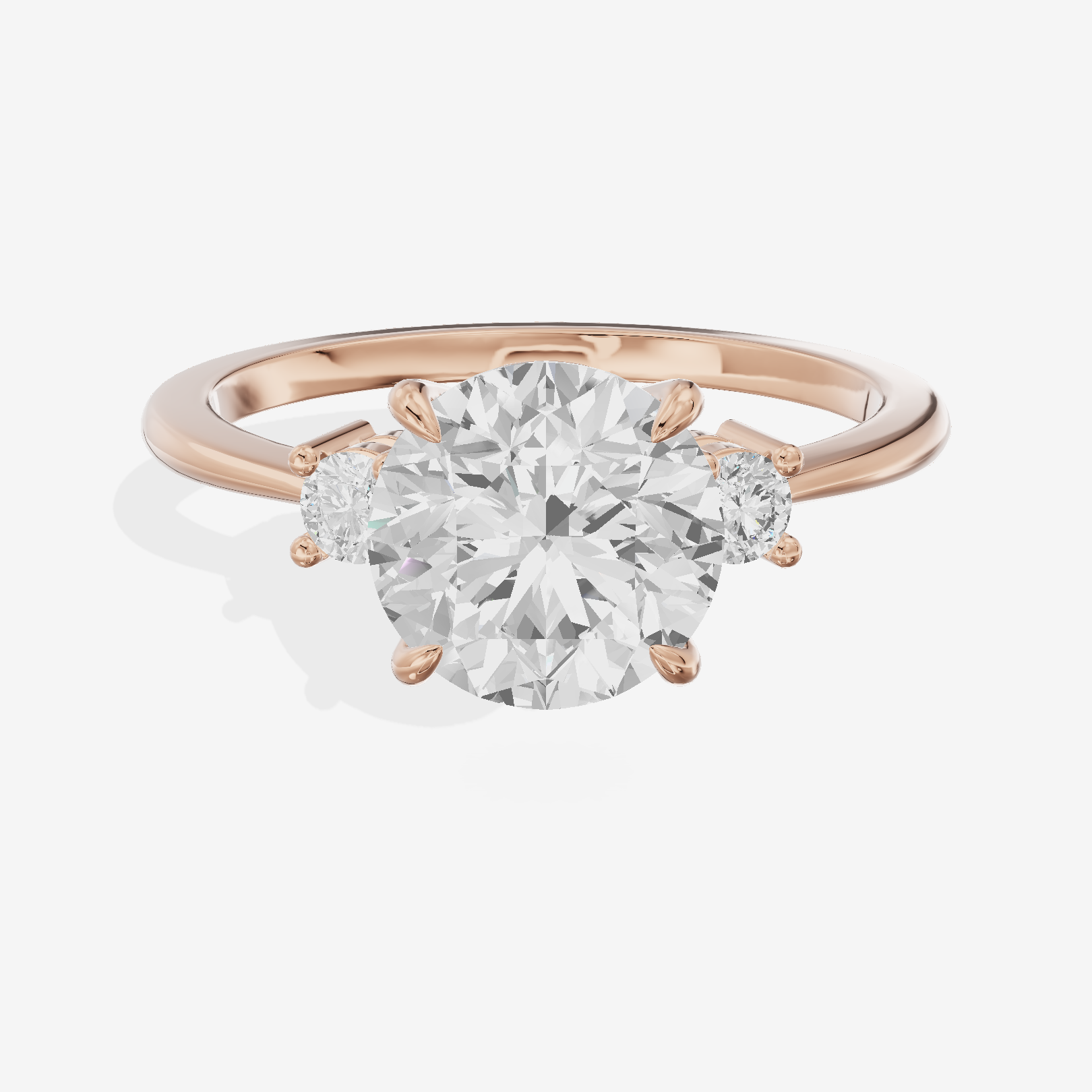 Eternal Promezza Round Engagement Ring with Side Stones (1/6 ct. tw.) in 18K Rose Gold