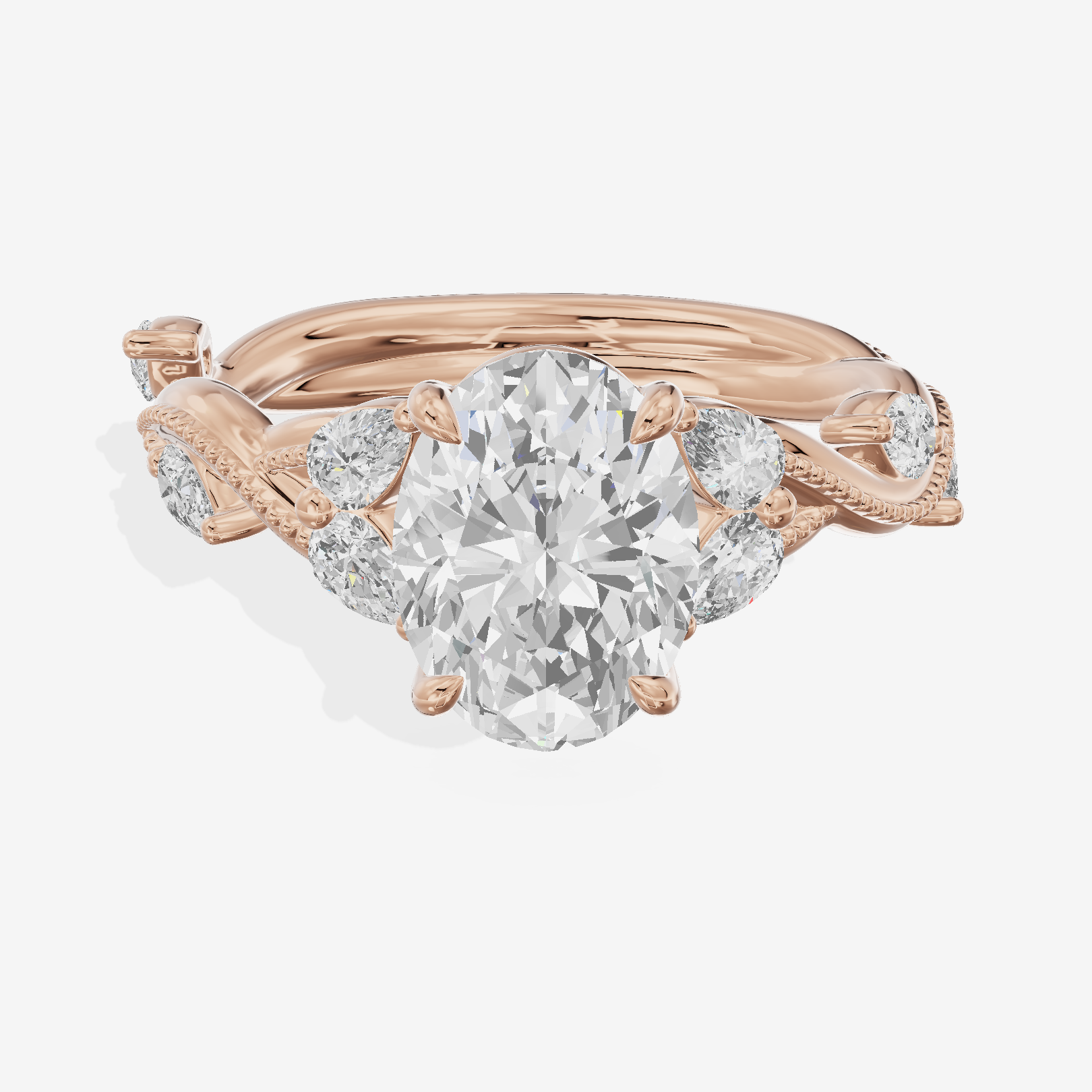 Vintage Twine Oval Engagement Ring (3/8 ct. tw.) in 18K Rose Gold