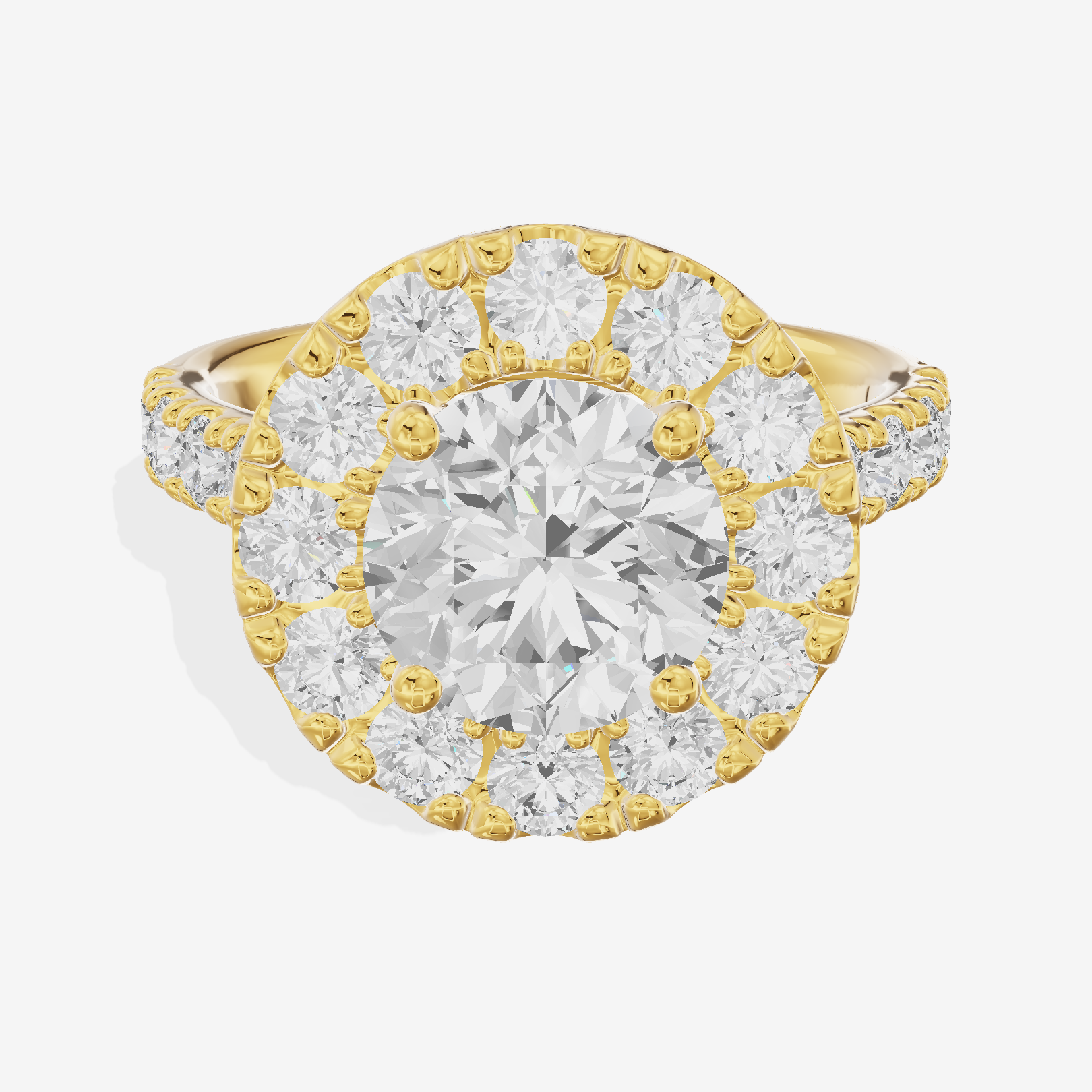 Liviana Halo Round Engagement Ring (1/4 ct. tw.) in 18K Yellow Gold