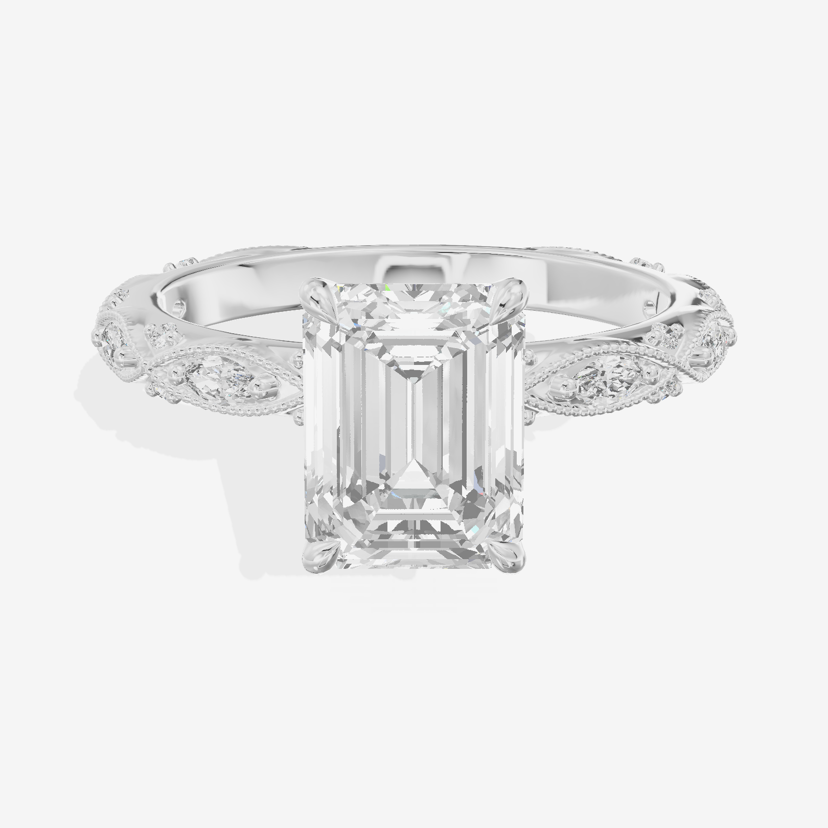 Vintage Whisper Emerald Engagement Ring (1/4 ct. tw.) in Platinum
