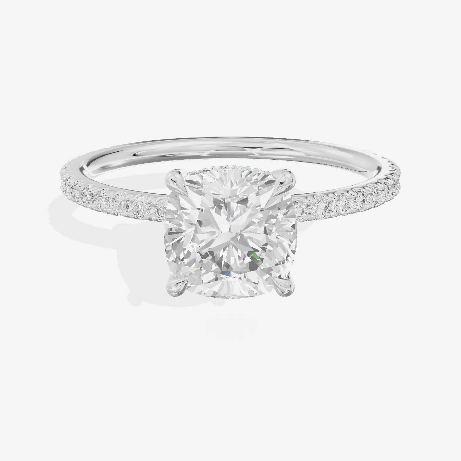 Promezza Pavé Cushion Engagement Ring (1/4 ct. tw.) in Platinum