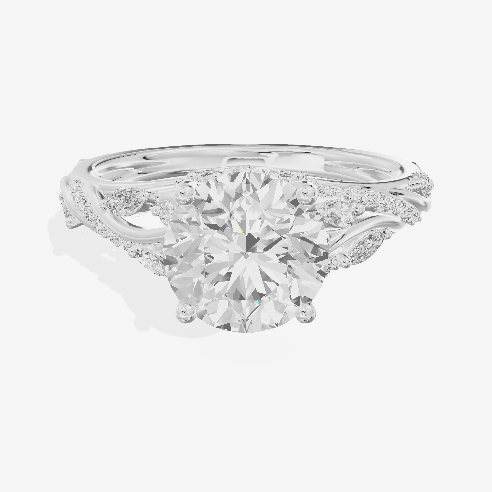 Twined Lumera Round Twisted Engagement Ring (1/2 ct. tw.) in Platinum