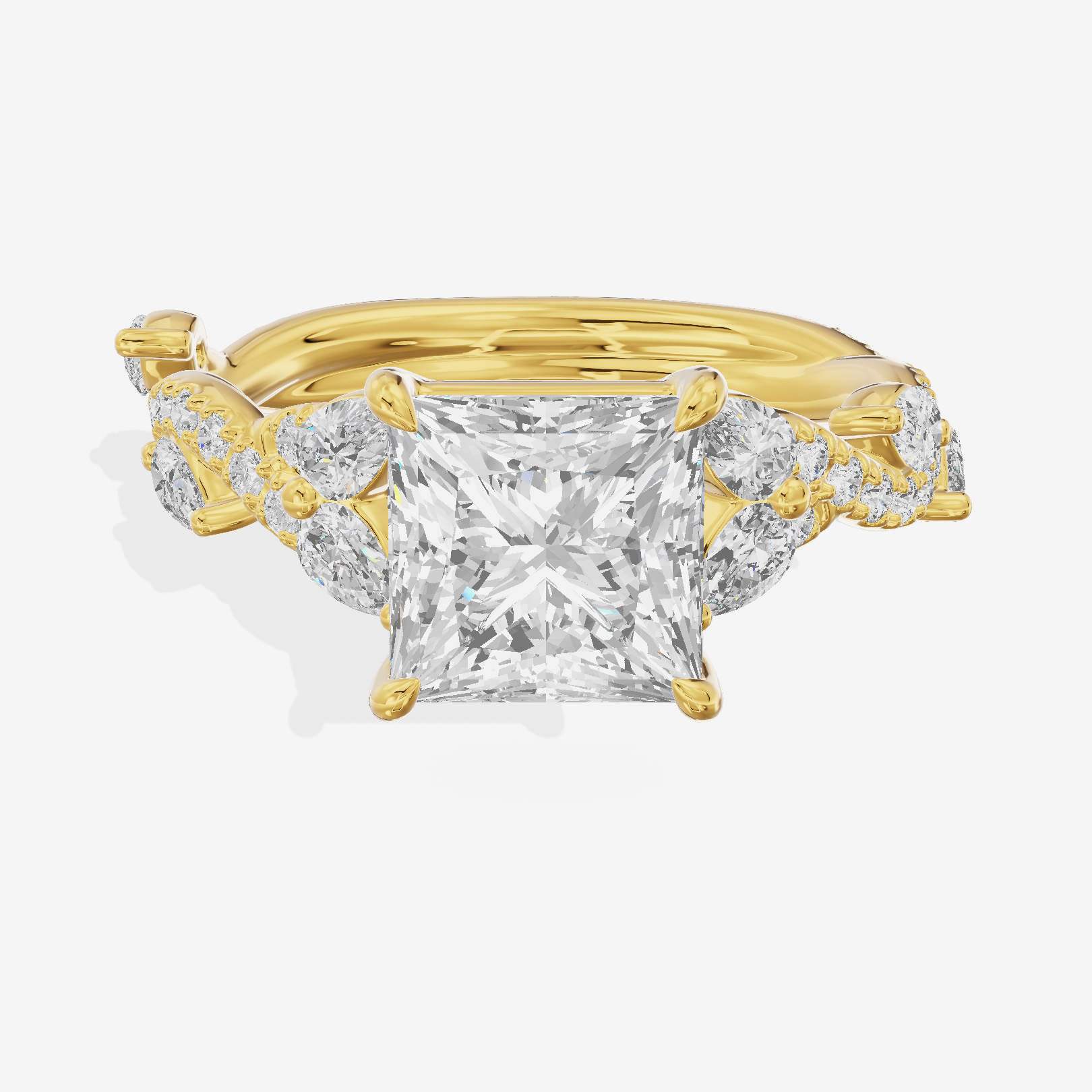 Vintage Heartline Princess Engagement Ring (2/3 ct. tw.) in 18K Yellow Gold
