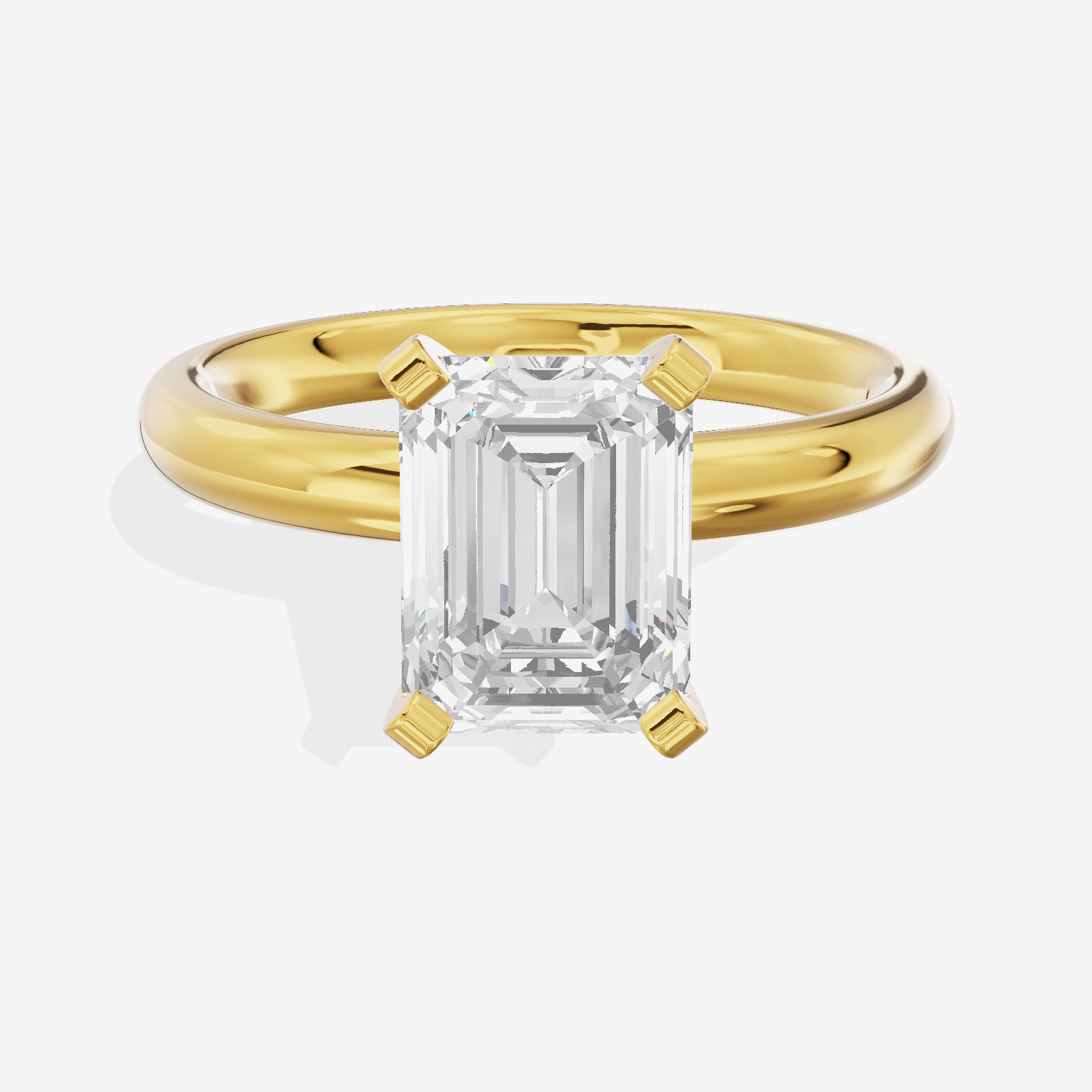 Hallowed Selenia 2.5mm Emerald Comfort Fit Engagement Ring in 18K Yellow Gold