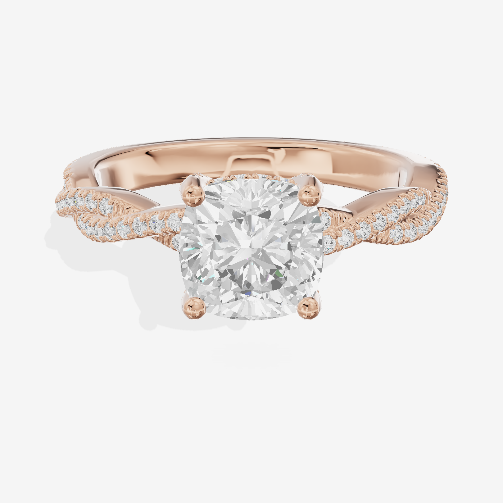 Luxe Twine Cushion Twisted Engagement Ring (1/3 ct. tw.) in 18K Rose Gold