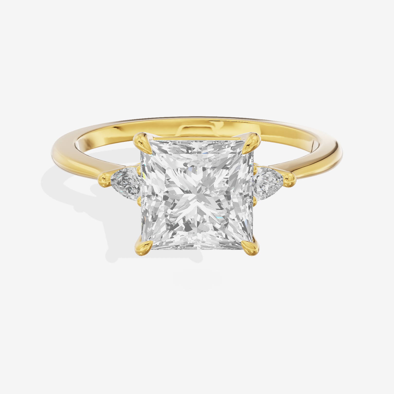 Lateria Three Stone Princess Engagement Ring (1/2 ct. tw.) in 14K Yellow Gold