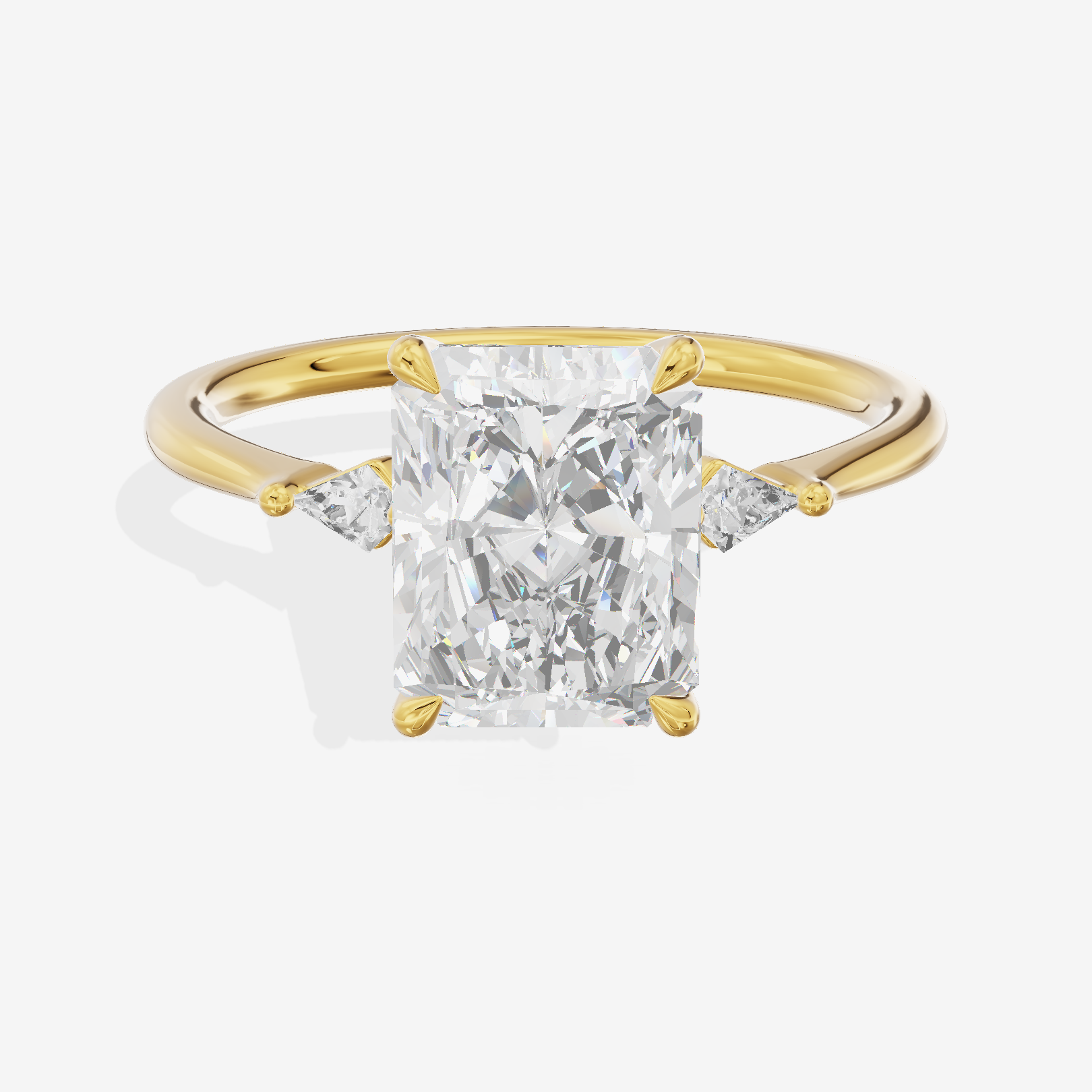 Petite Triade Radiant Three Stone Engagement Ring (1/15 ct. tw.) in 14K Yellow Gold