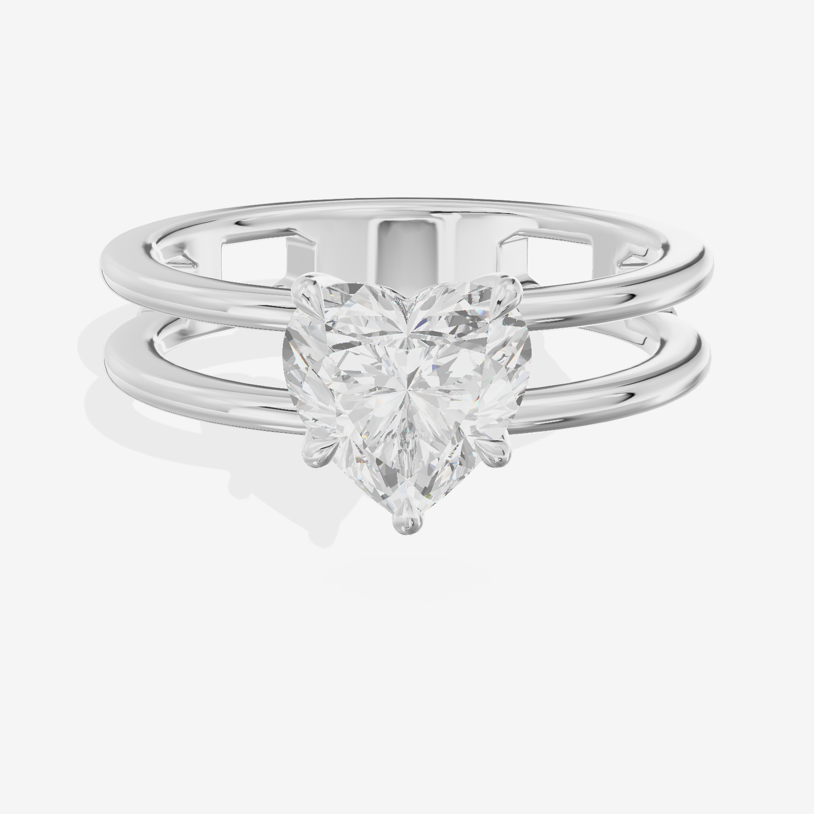 Sealed Promezza 4.3mm Heart Solitaire Engagement Ring in 18K White Gold