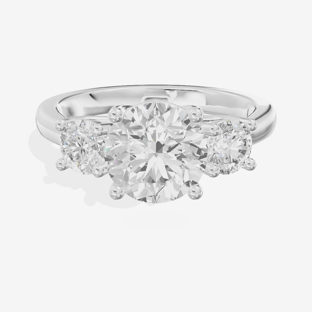 Petite Selenia Three Stone Round Engagement Ring (1/3 ct. tw.) in Platinum