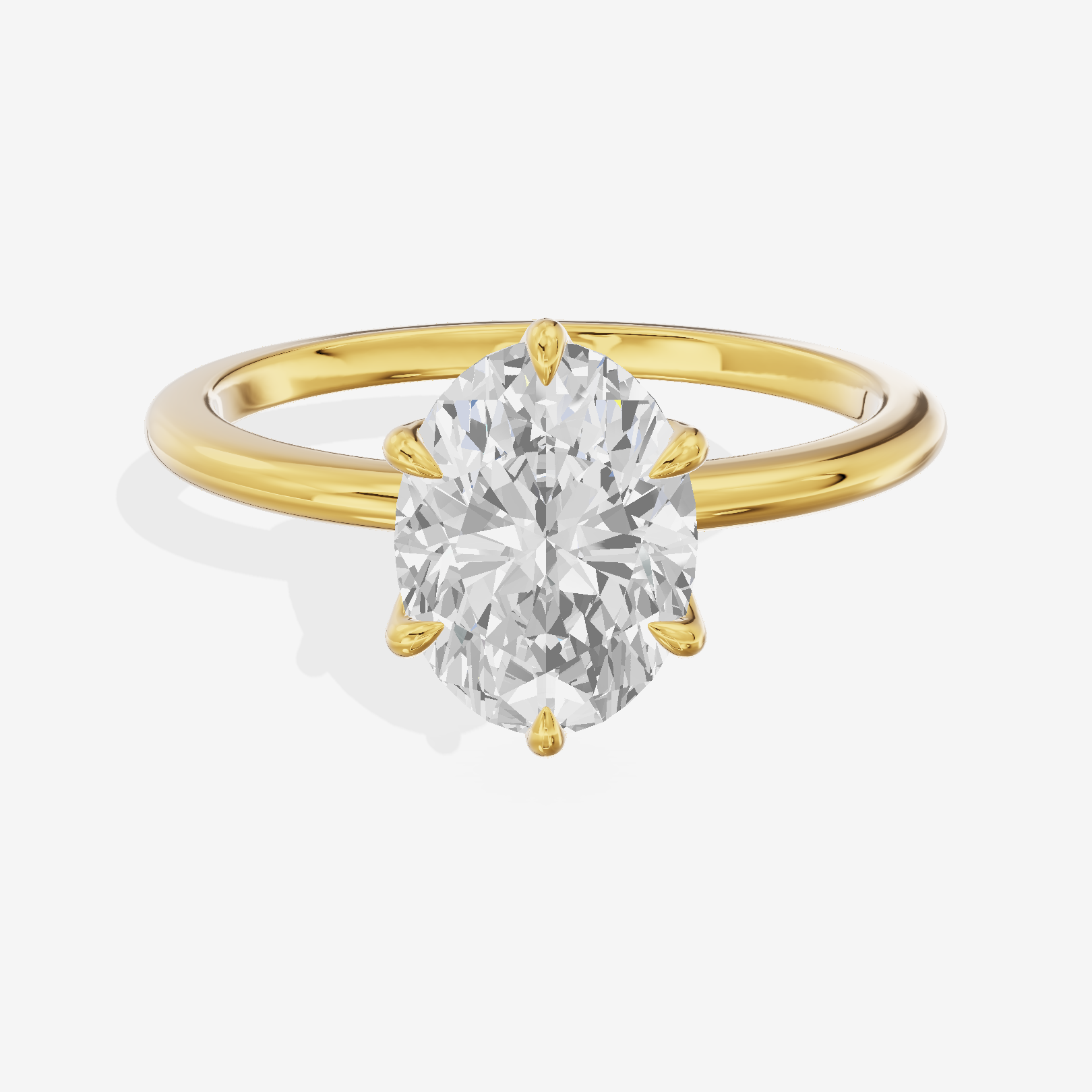 Petite Coeurine 1.5mm Oval Six-Prong Engagement Ring in 14K Yellow Gold