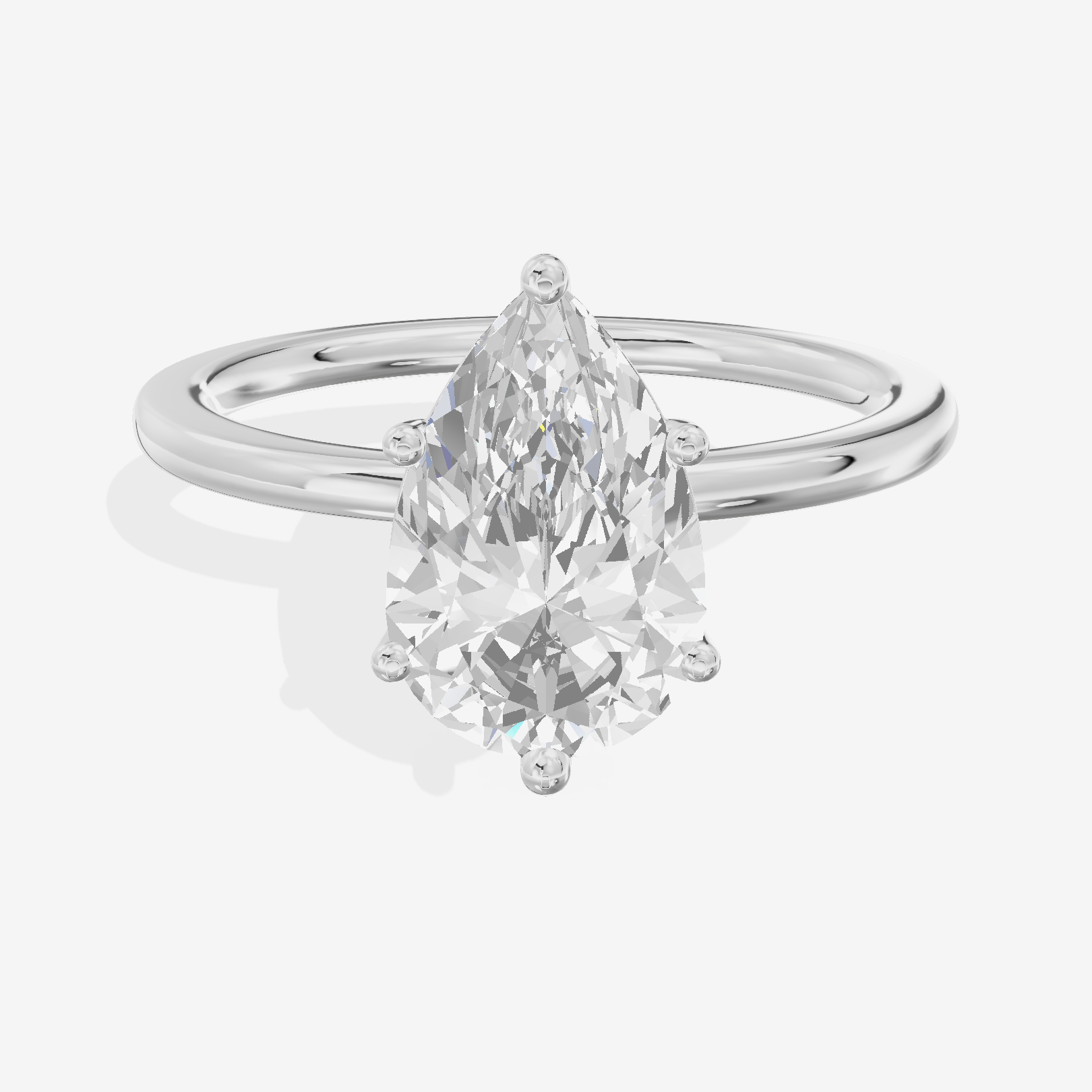 Selenia Solitaire 1.5mm Pear Engagement Ring in 18K White Gold