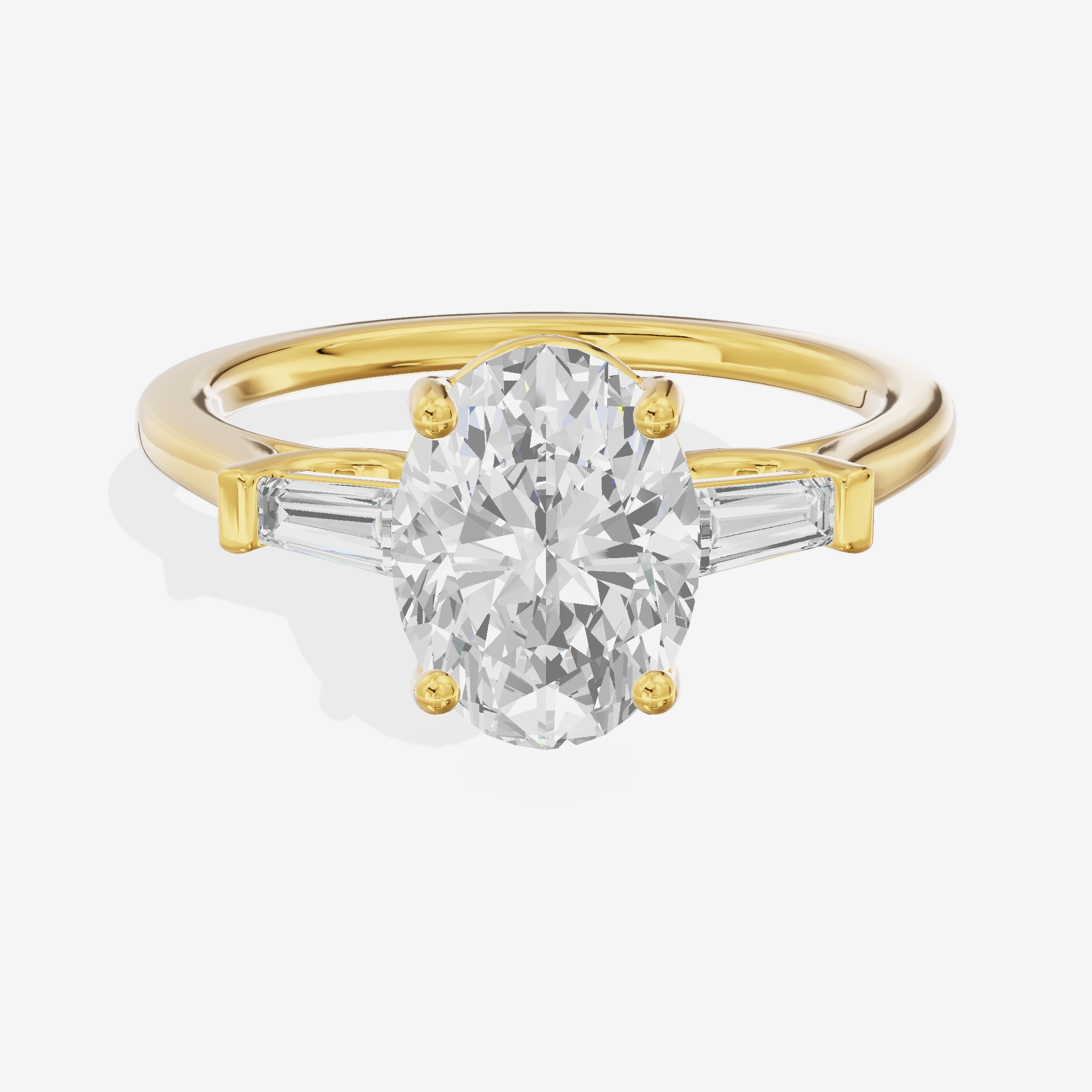 Hallowed Halcyon Oval Engagement Ring with Side Stones (1/6 ct. tw.) in 18K Yellow Gold