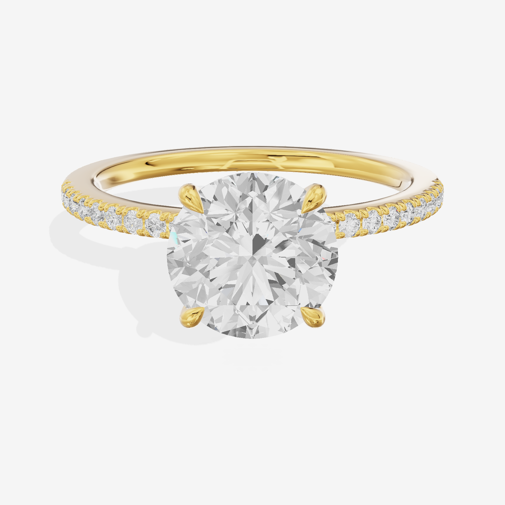 Grand Mirelle Round Hidden Halo Engagement Ring (1/5 ct. tw.) in 18K Yellow Gold