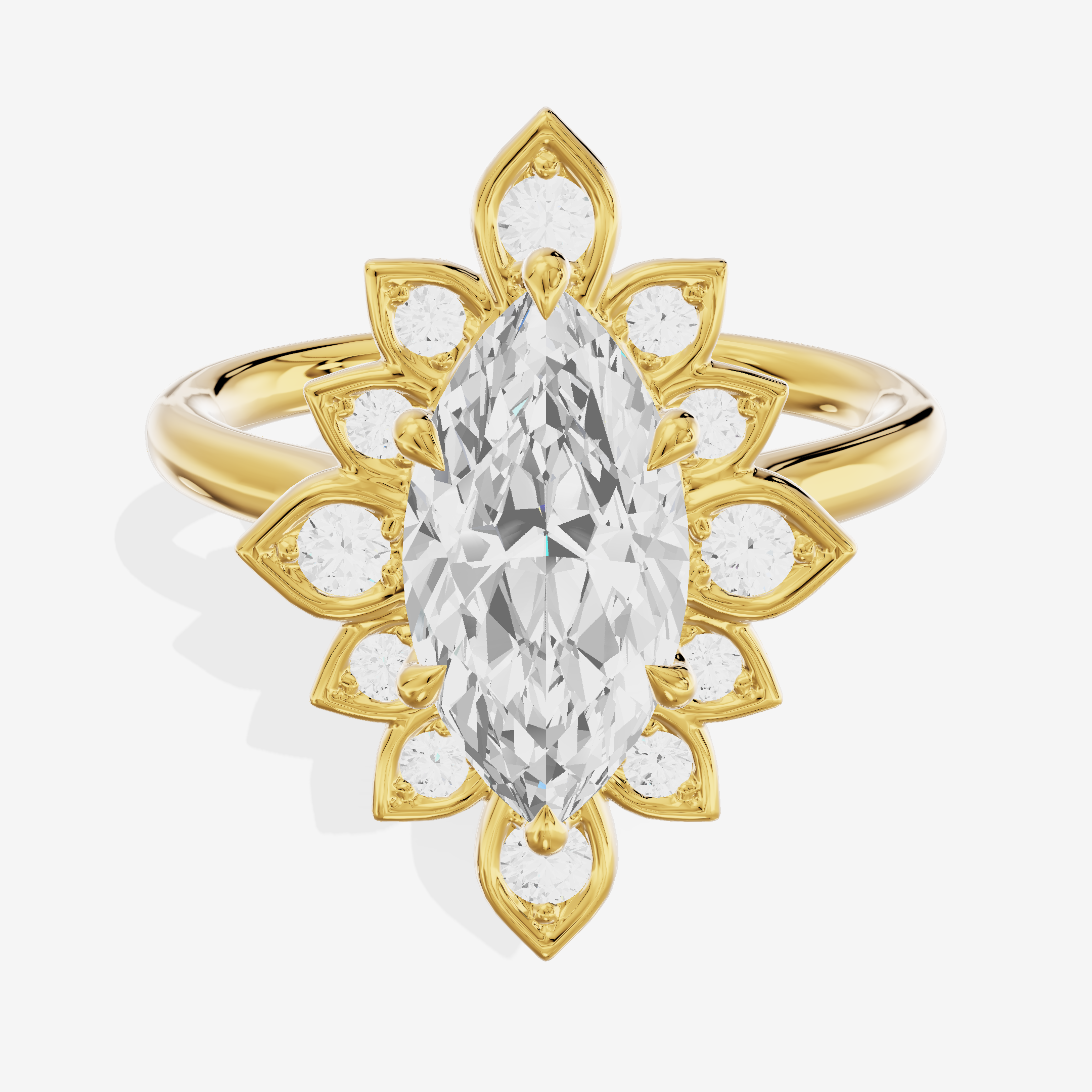 Solea Marquise Halo Engagement Ring (3/4 ct. tw.) in 18K Yellow Gold