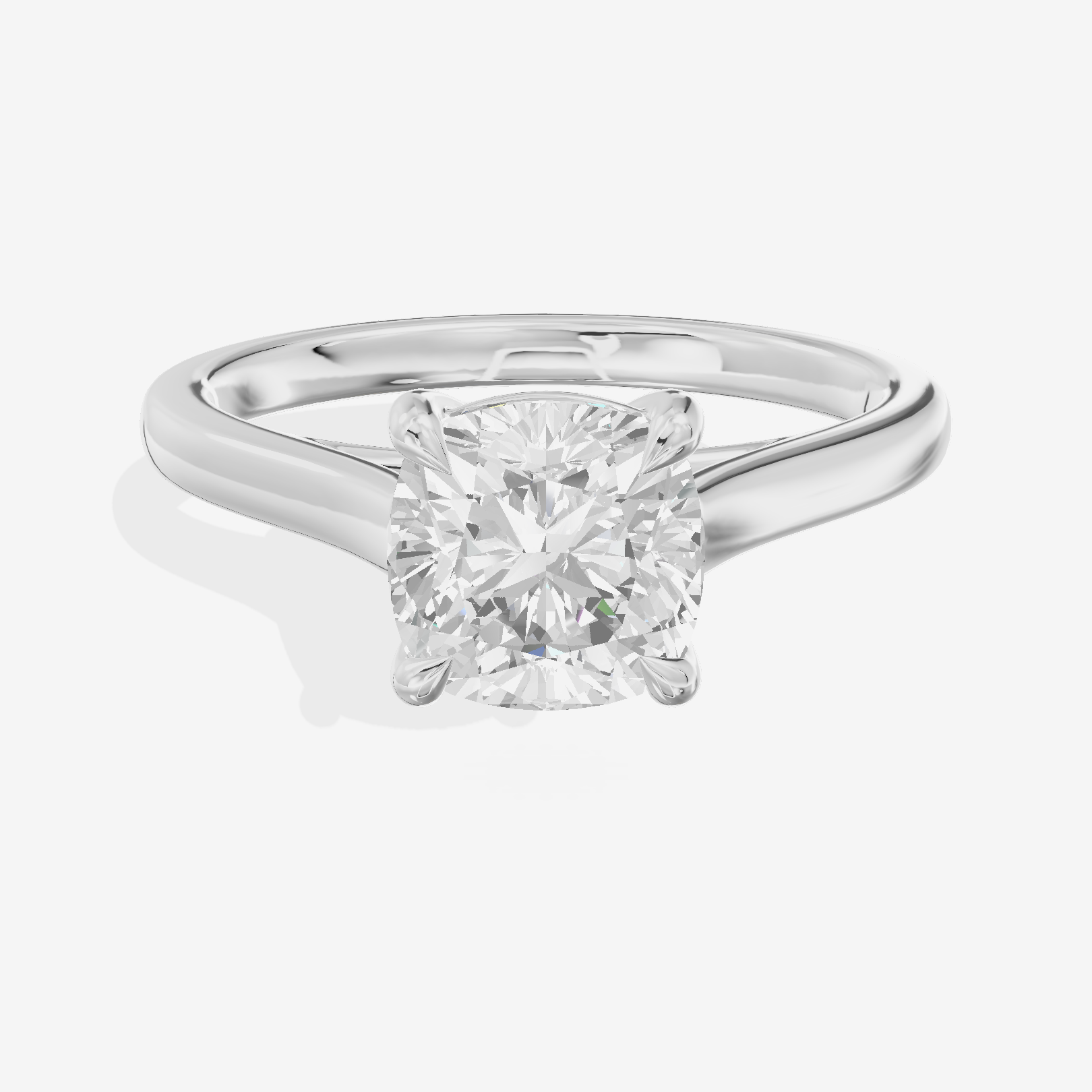 Whispered Coeurine 2mm Cushion Solitaire Engagement Ring in Platinum