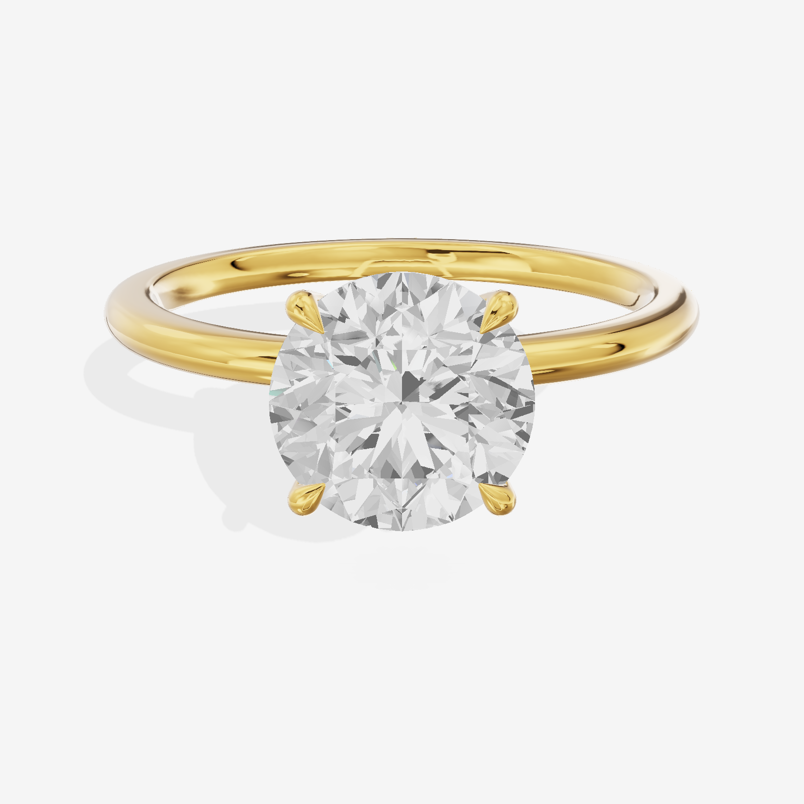 Petite Aimora 1.5mm Round Solitaire Engagement Ring in 18K Yellow Gold