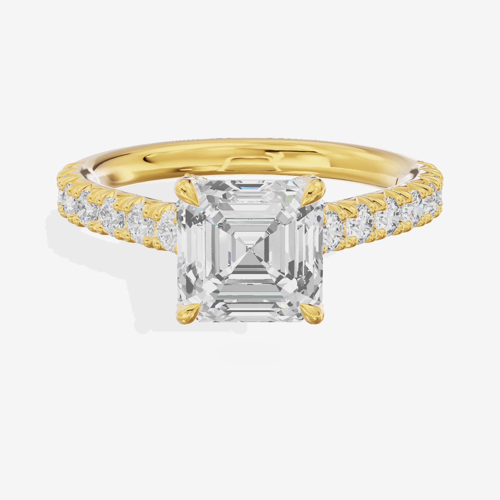 One of One Hidden Halo Asscher Engagement Ring (1/2 ct. tw.) in 14K Yellow Gold