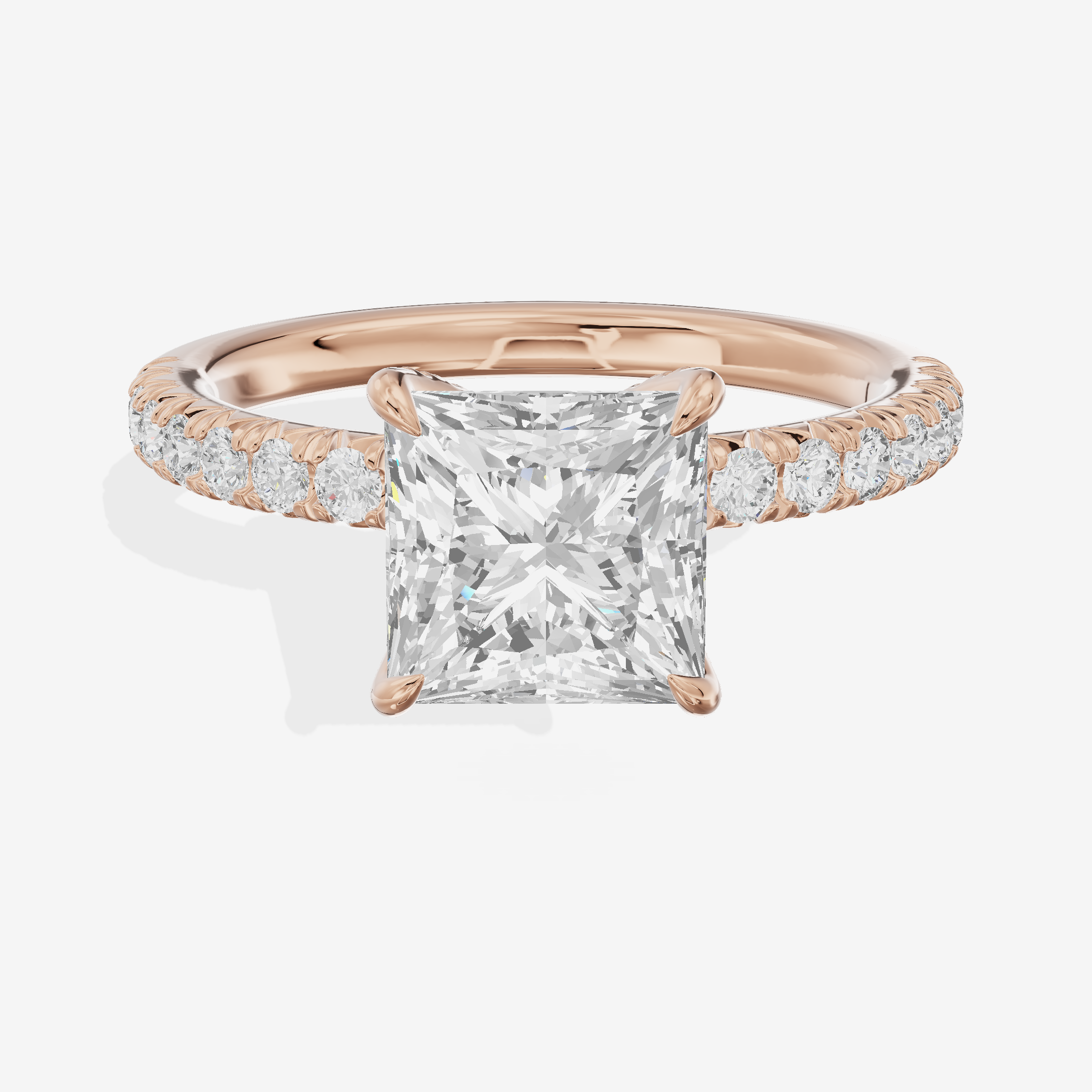 Mirelle Hidden Halo Princess Engagement Ring (1/3 ct. tw.) in 18K Rose Gold