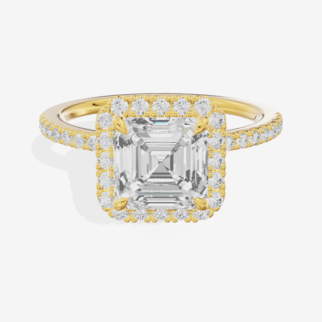 Vintage Adorae Asscher Hidden Halo Engagement Ring (2/5 ct. tw.) in 14K Yellow Gold
