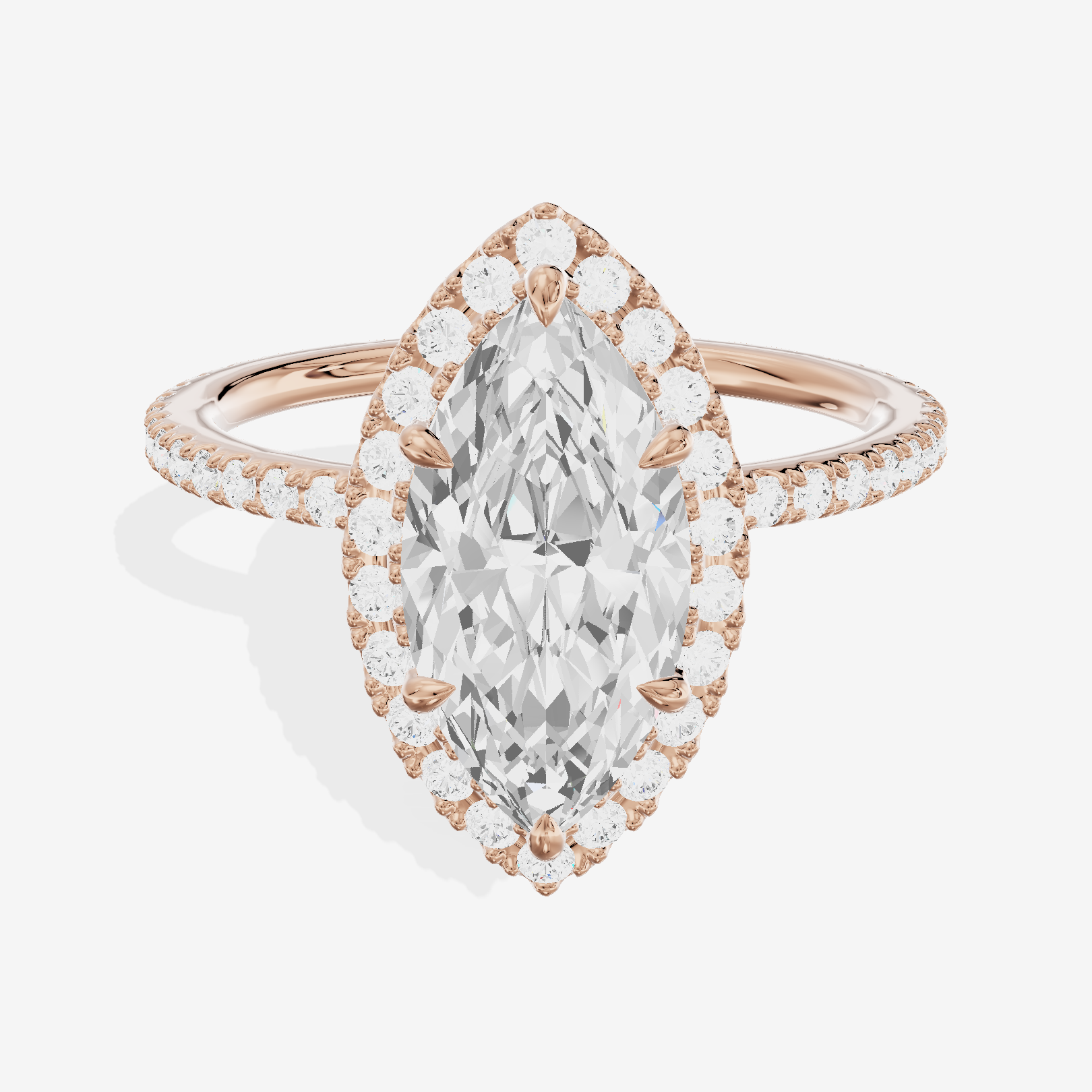 Selenia Marquise Hidden Halo Engagement Ring (1/6 ct. tw.) in 14K Rose Gold