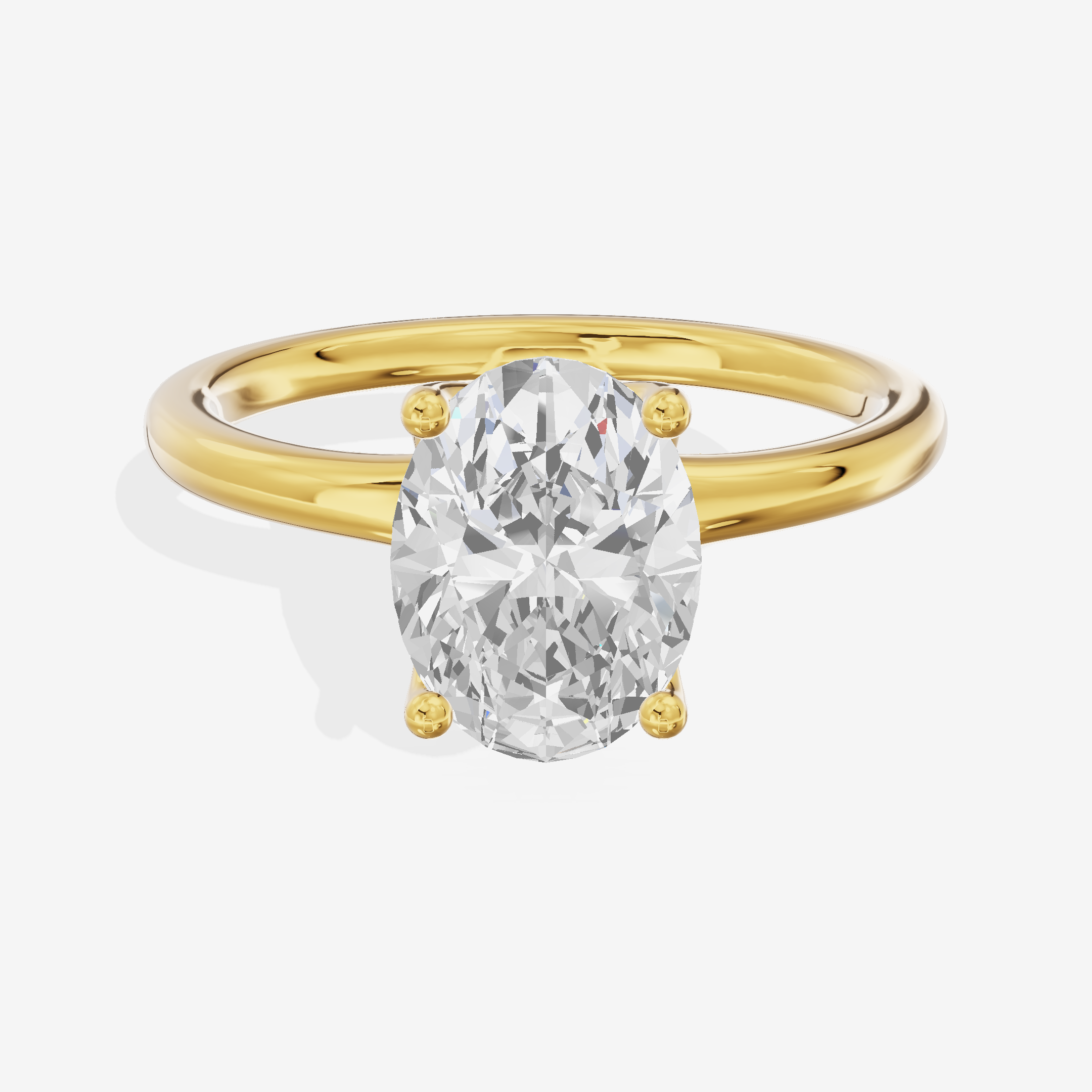 Linger 1.8mm Oval Solitaire Engagement Ring in 14K Yellow Gold