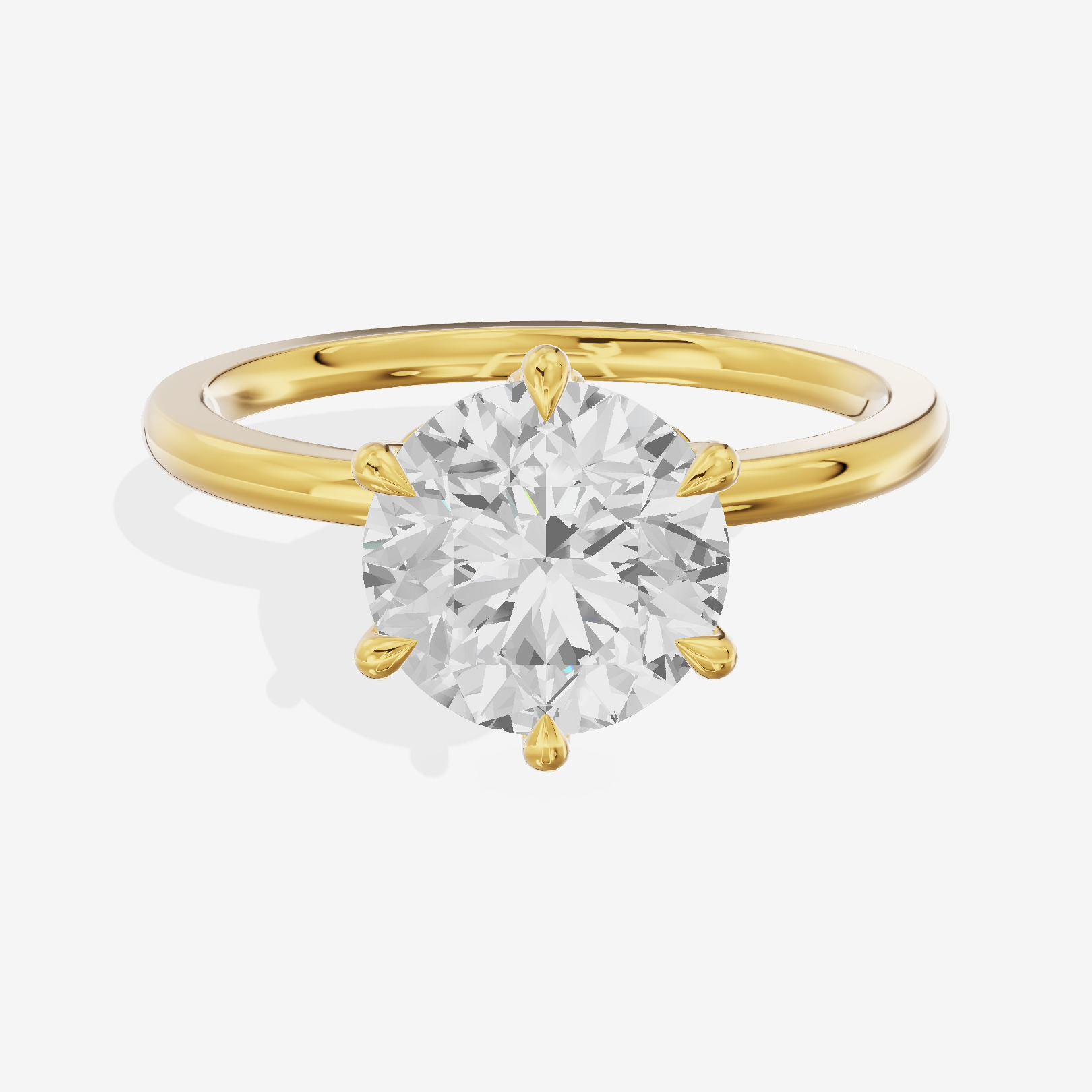 Janevra Round Engagement Ring with Side Stones (1/10 ct. tw.) in 14K Yellow Gold