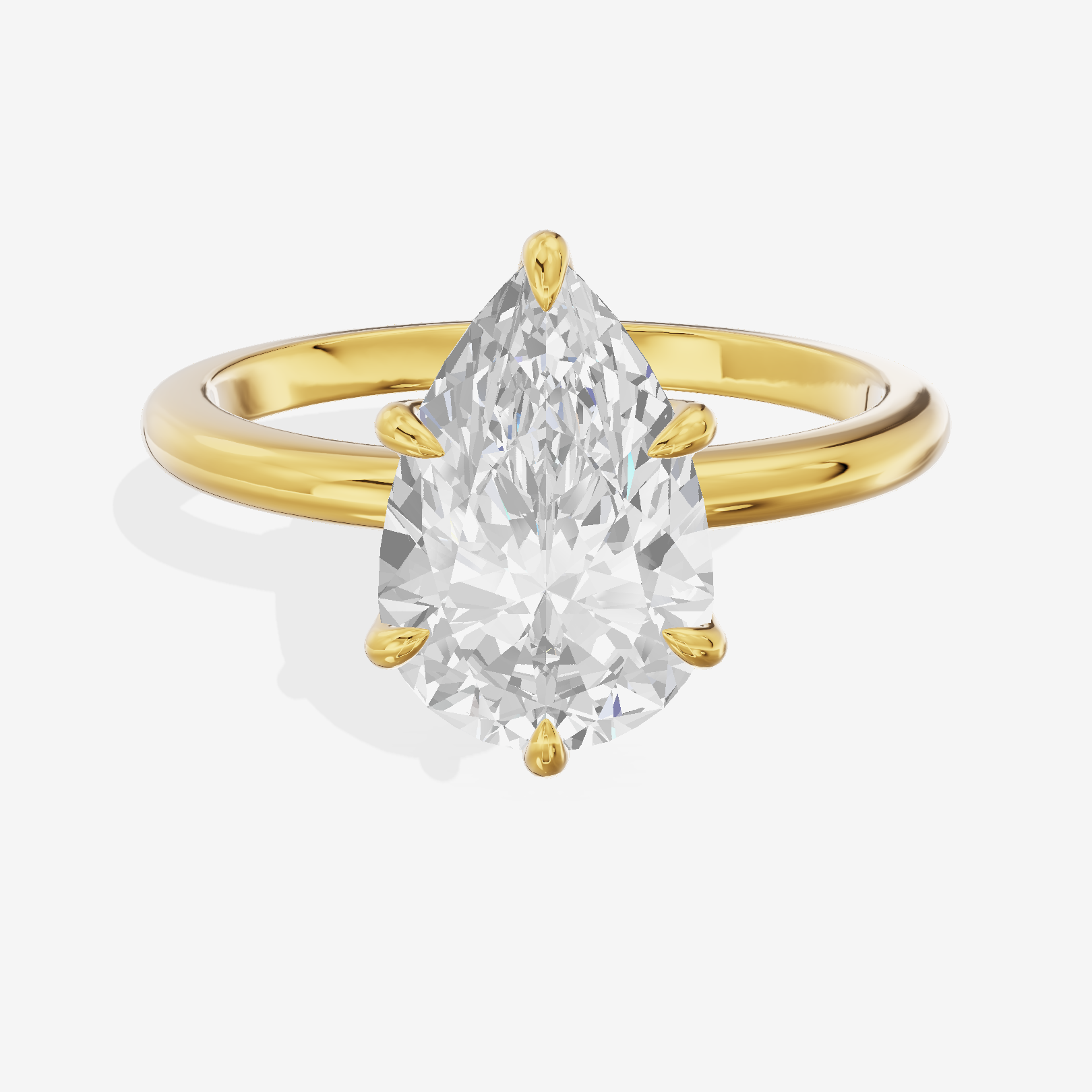 Petite Janevra 2mm Pear Solitaire Engagement Ring (1/4 ct. tw.) in 14K Yellow Gold