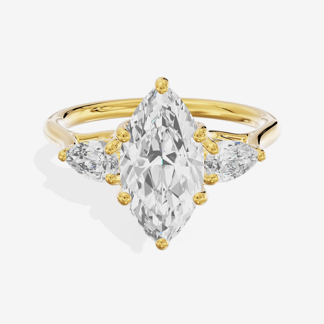 Grand Vowsae Three Stone Marquise Engagement Ring (2/5 ct. tw.) in 14K Yellow Gold