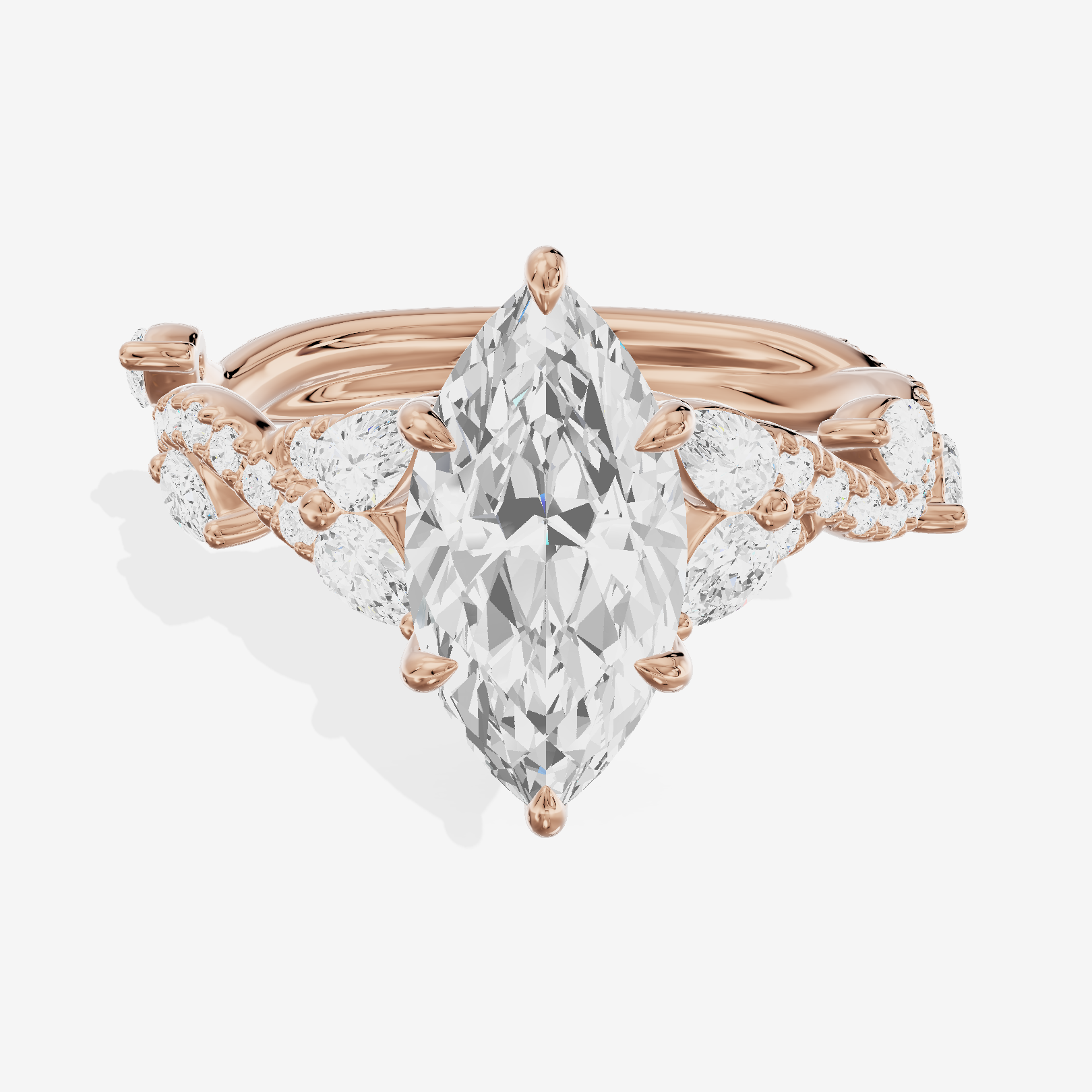 Vintage Heartline Marquise Engagement Ring (2/3 ct. tw.) in 18K Rose Gold