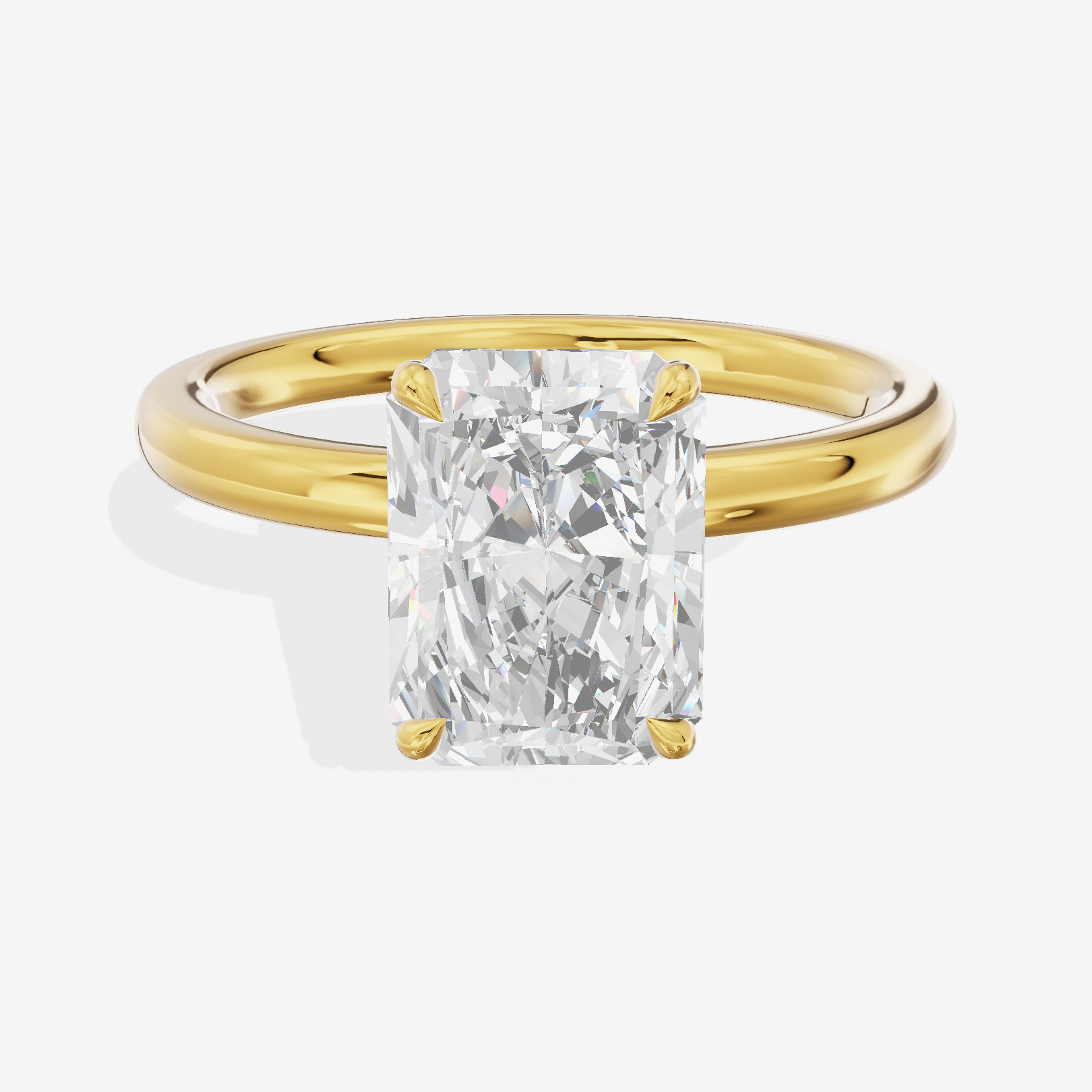 Tensare Halo Radiant Engagement Ring (1/4 ct. tw.) in 14K Yellow Gold