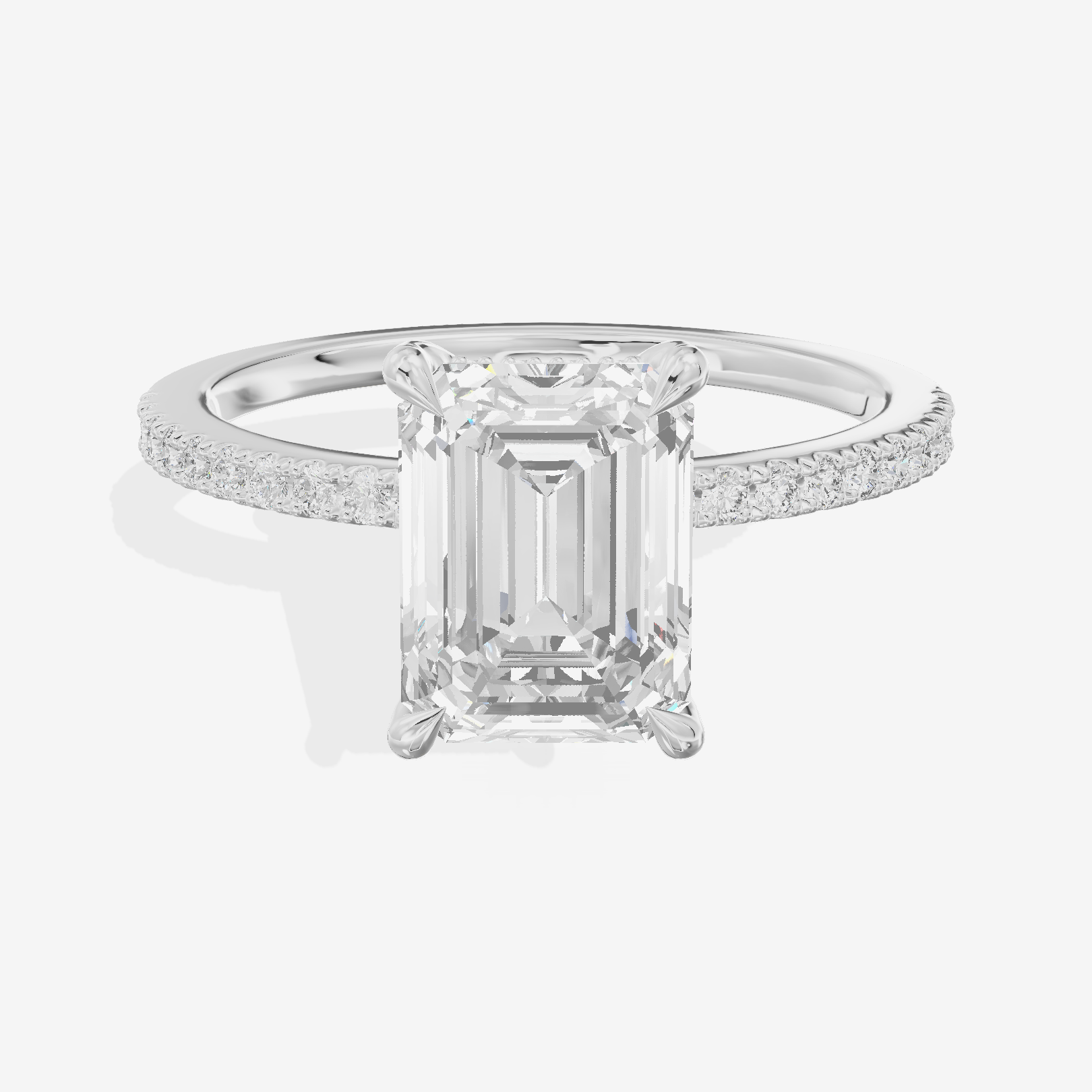 Lateria Hidden Halo Emerald Engagement Ring (1/5 ct. tw.) in 18K White Gold