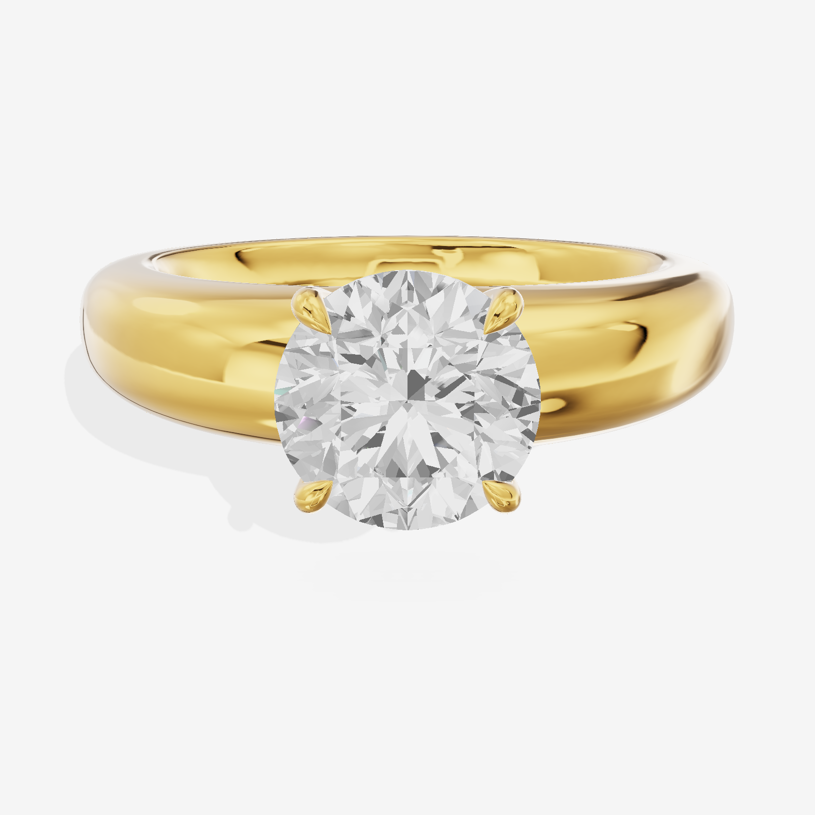 Whispered Adorae 5mm Round Solitaire Engagement Ring in 18K Yellow Gold