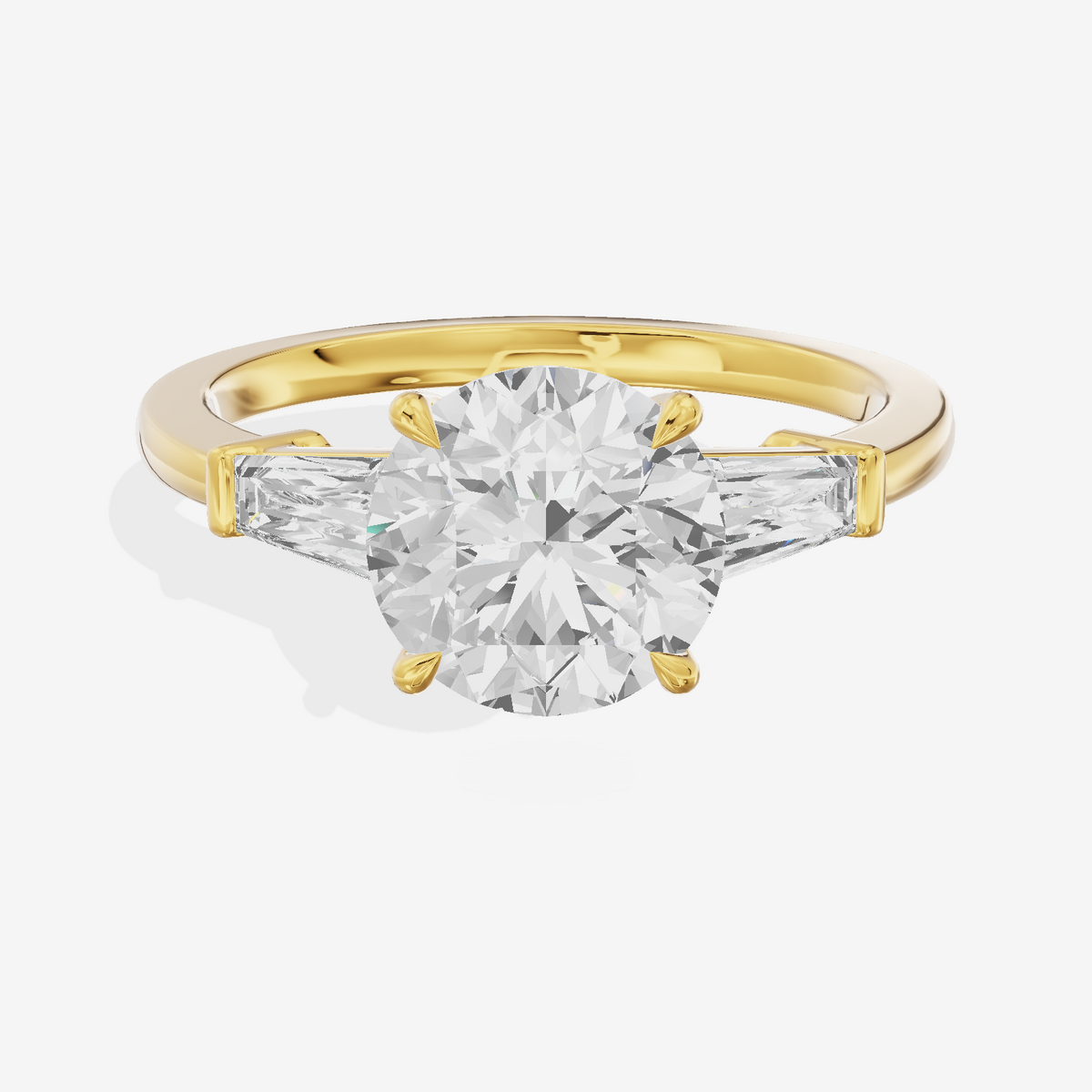 Vintage Coeurine Three Stone Round Engagement Ring (1/2 ct. tw.) in 18K Yellow Gold