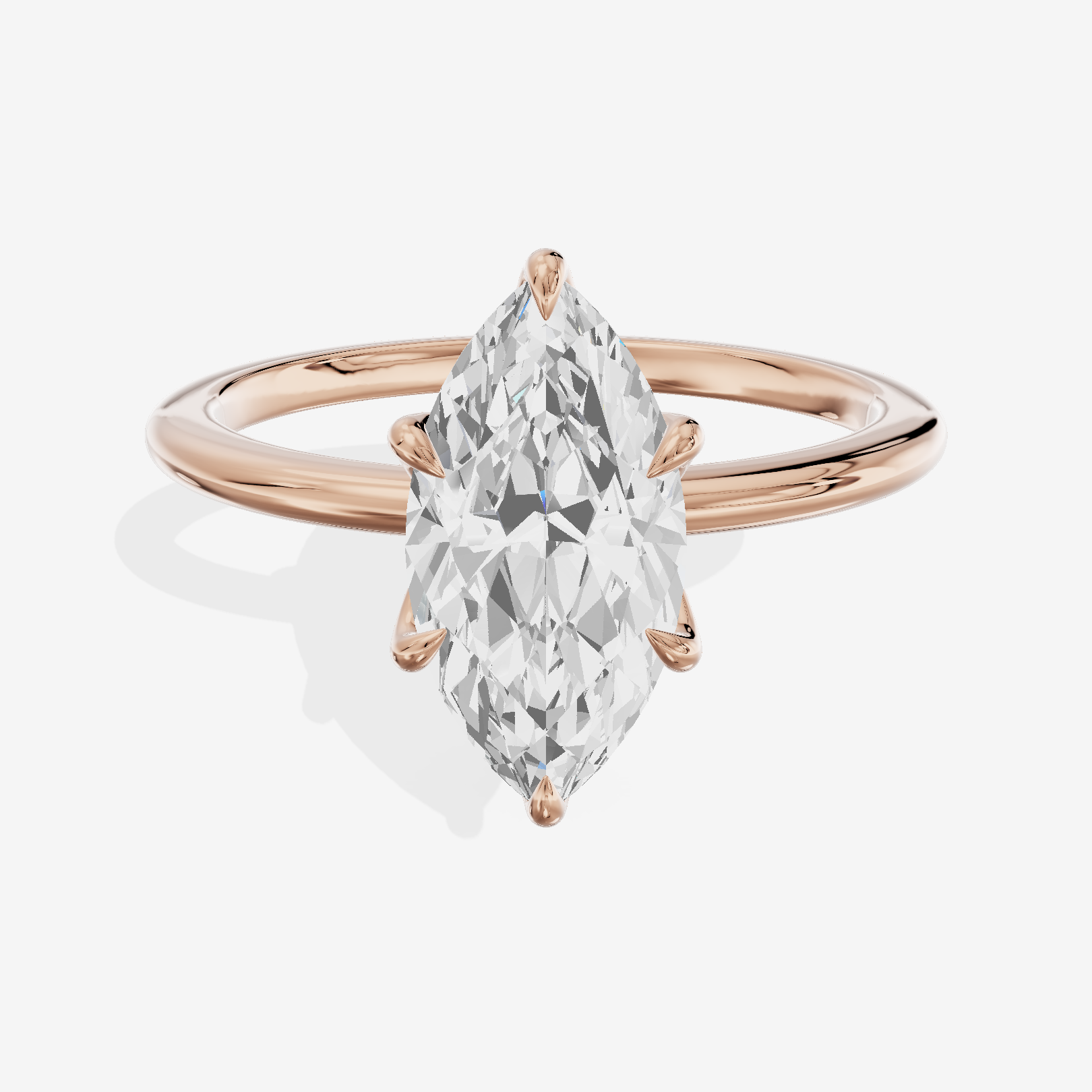 Petite Coeurine 1.5mm Marquise Six-Prong Engagement Ring in 18K Rose Gold